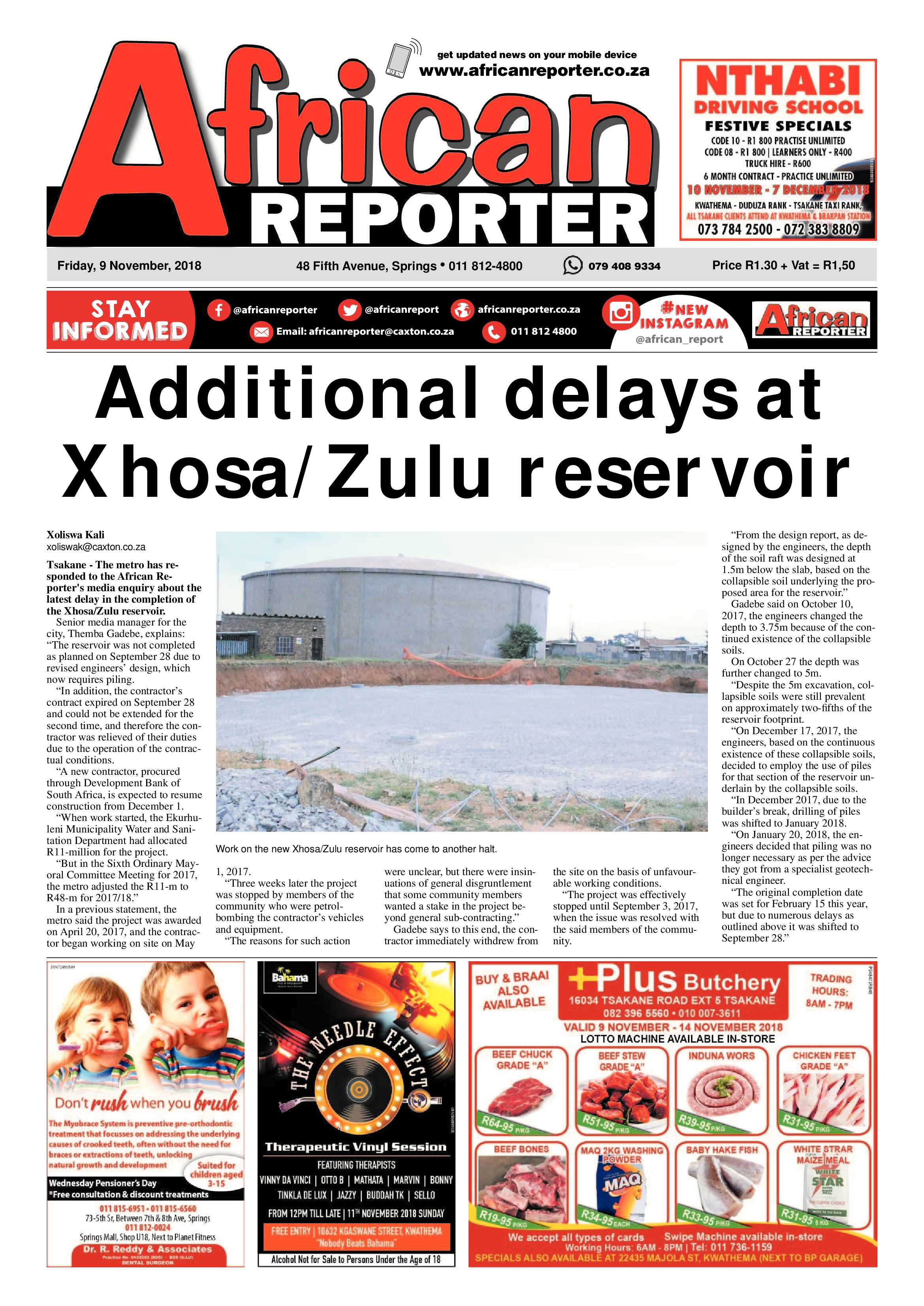 African Reporter 09 November 2018 page 1