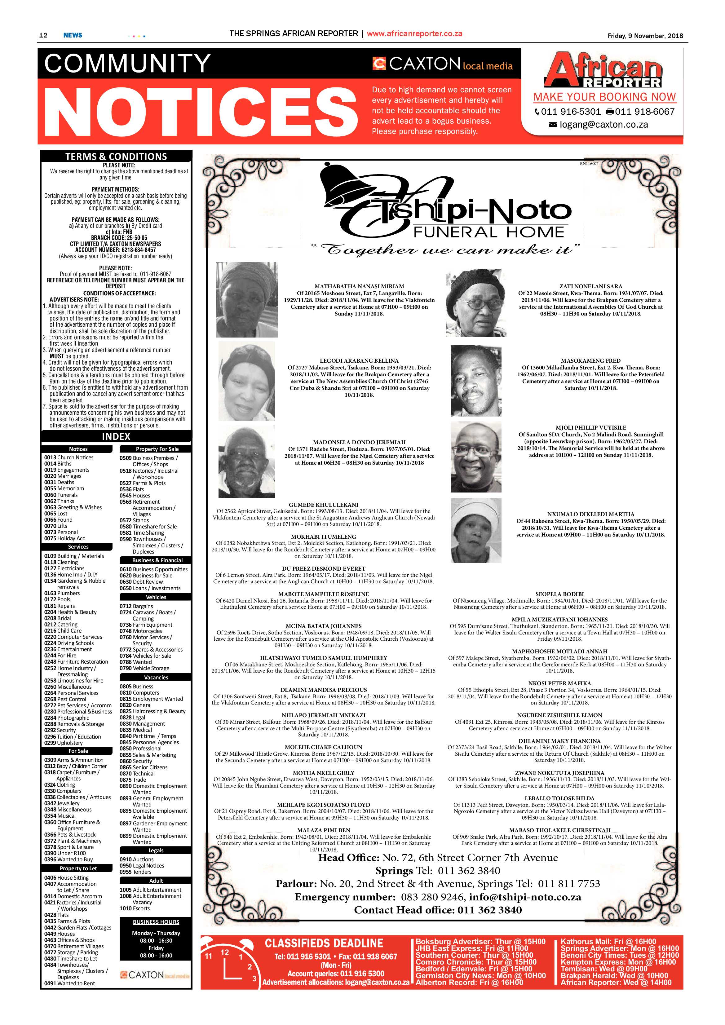 African Reporter 09 November 2018 page 12