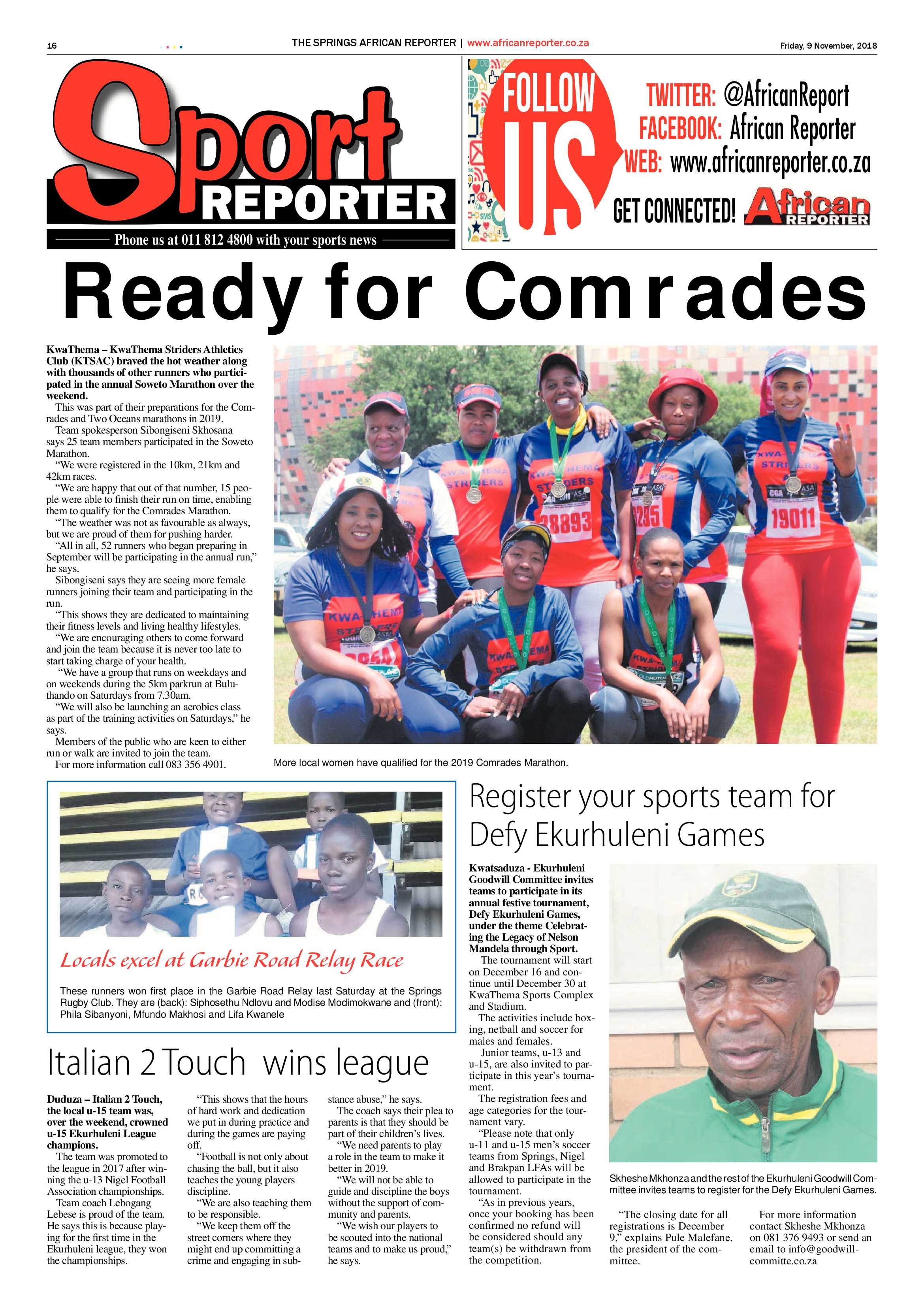 African Reporter 09 November 2018 page 16