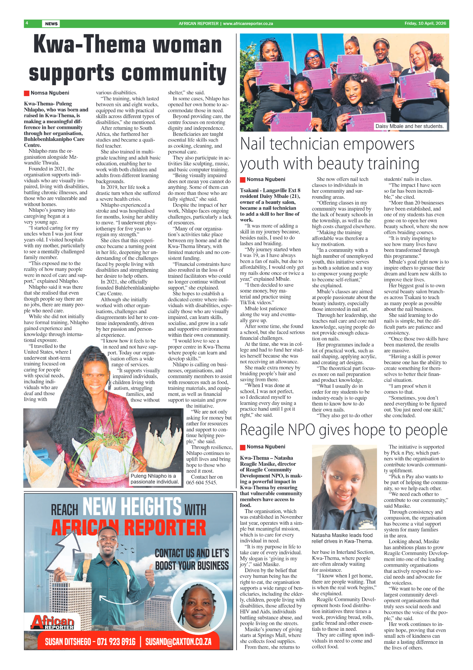 African Reporter 10 April 2026 page 4