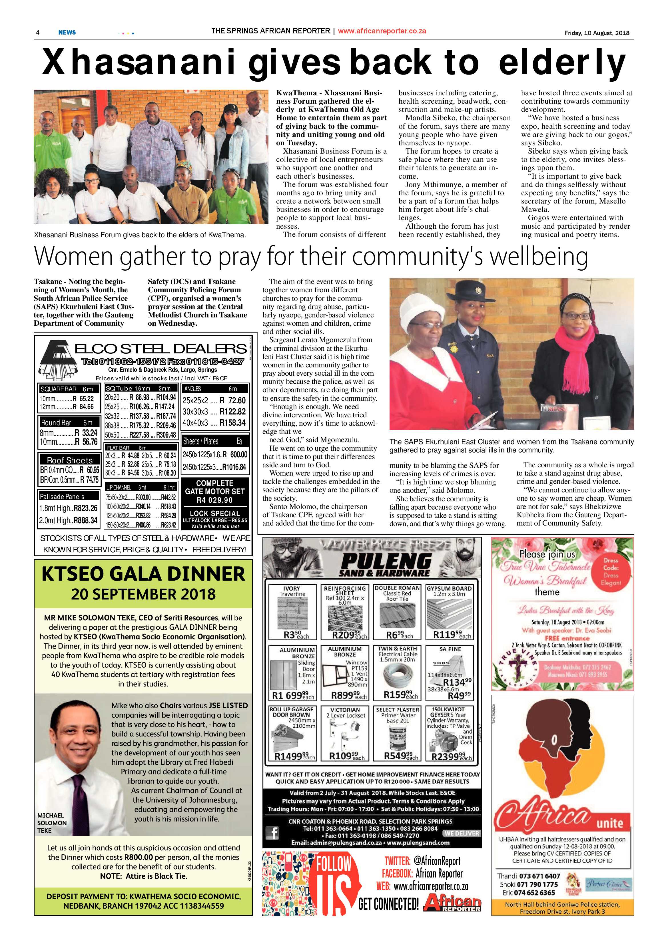 African Reporter 10 August 2018 page 4