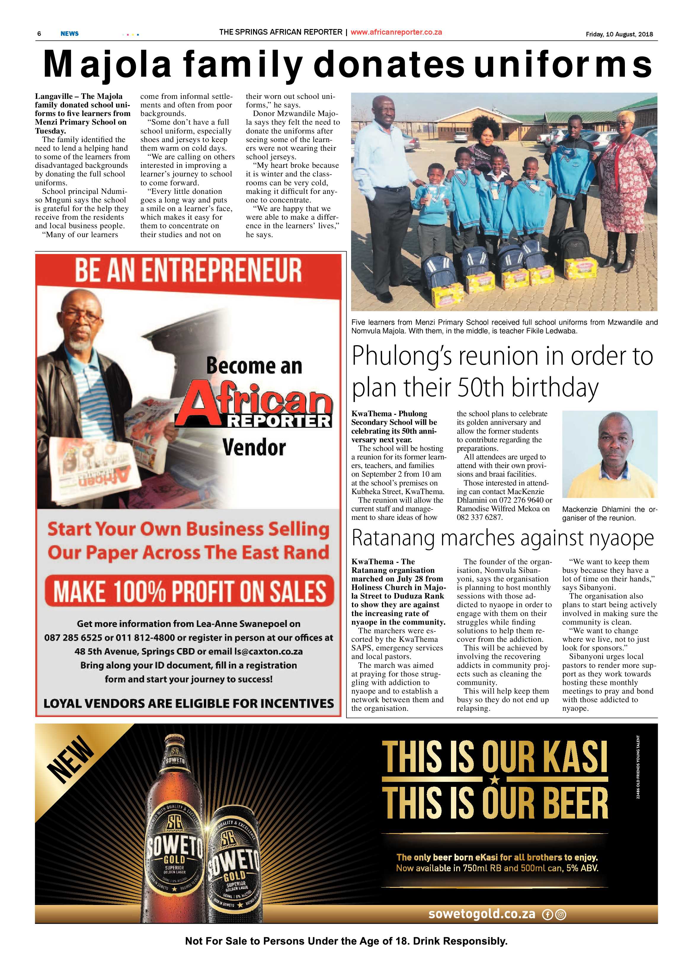 African Reporter 10 August 2018 page 6