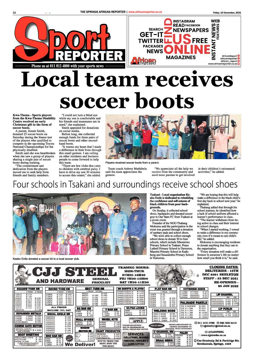 African Reporter 10 December 2021 page 12