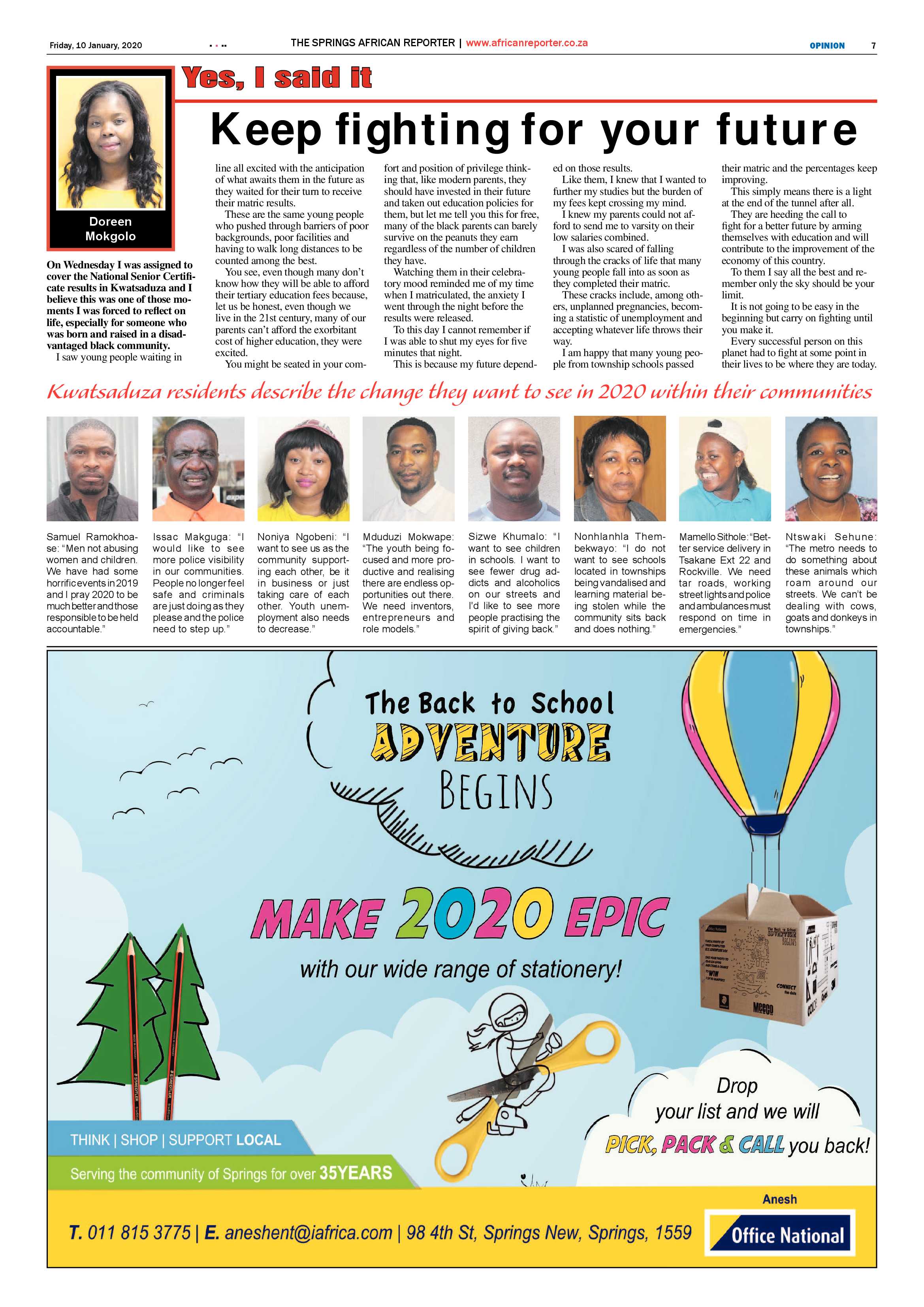African Reporter 10 January 2020 page 7