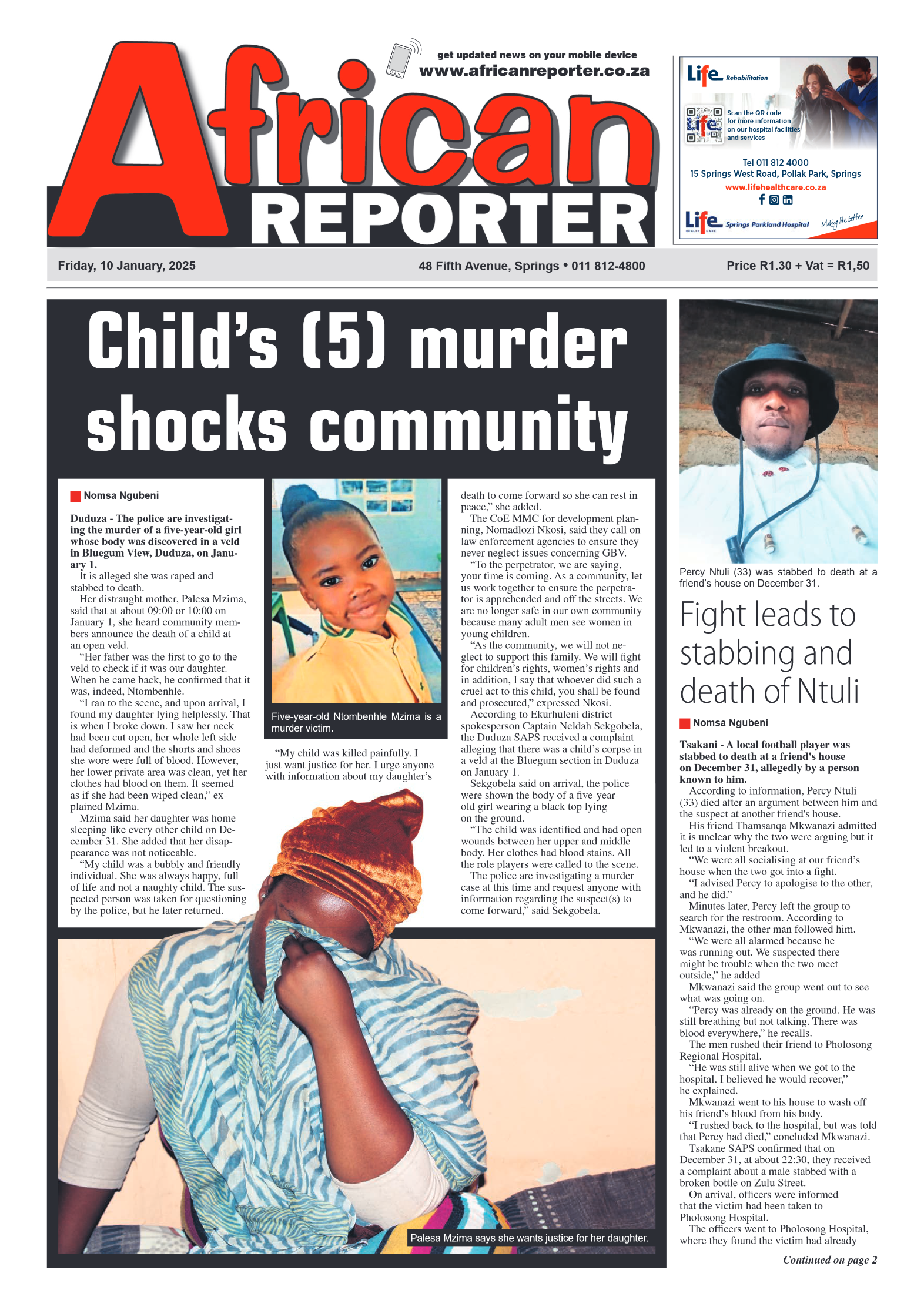 African Reporter 10 January 2025 page 1