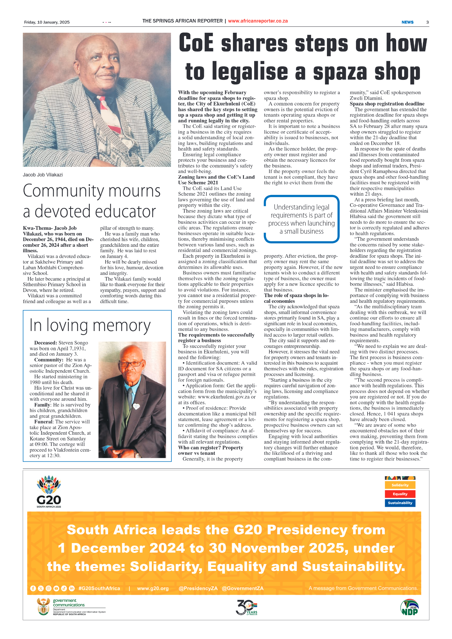 African Reporter 10 January 2025 page 3