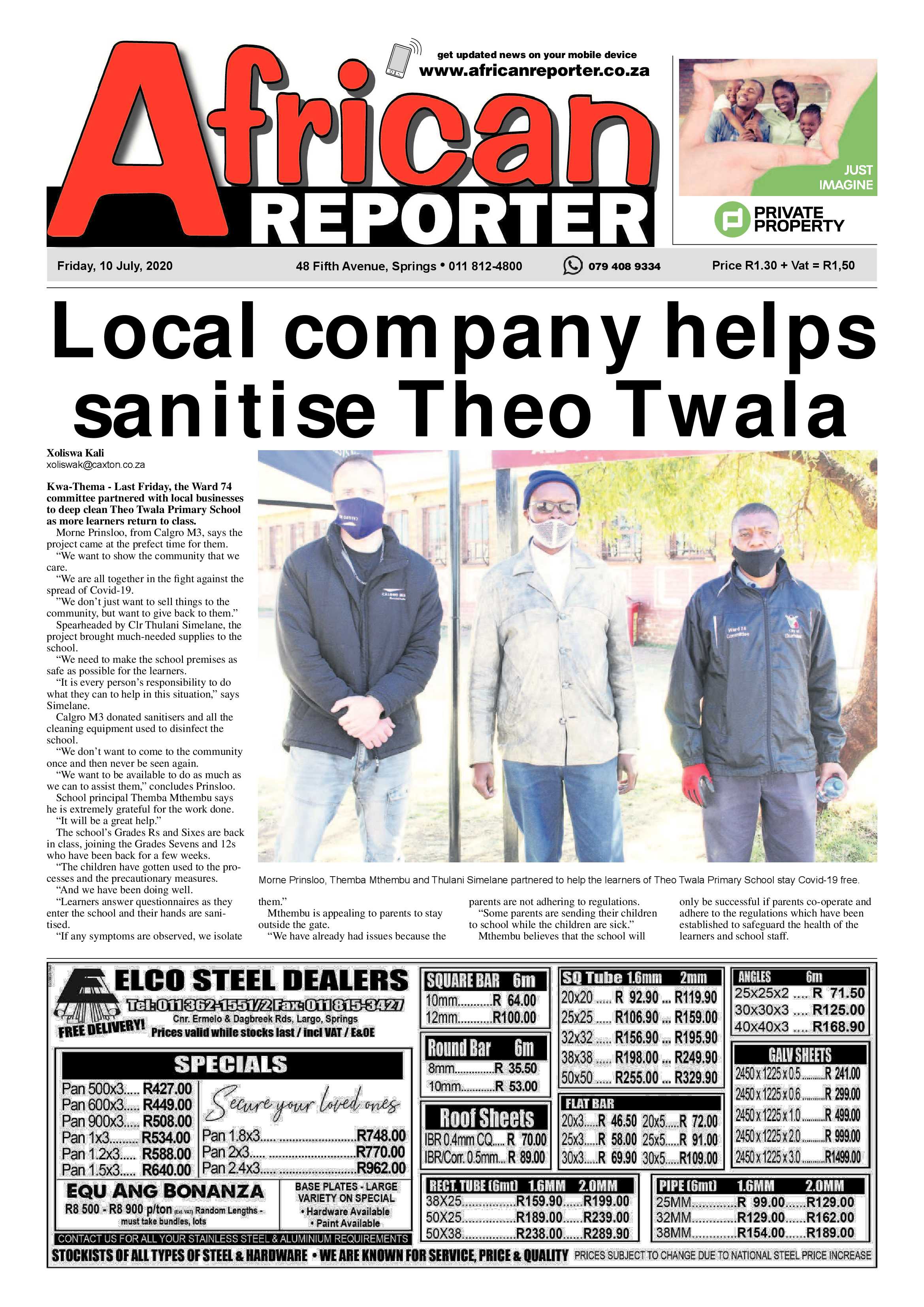 African Reporter 10 July 2020 page 1