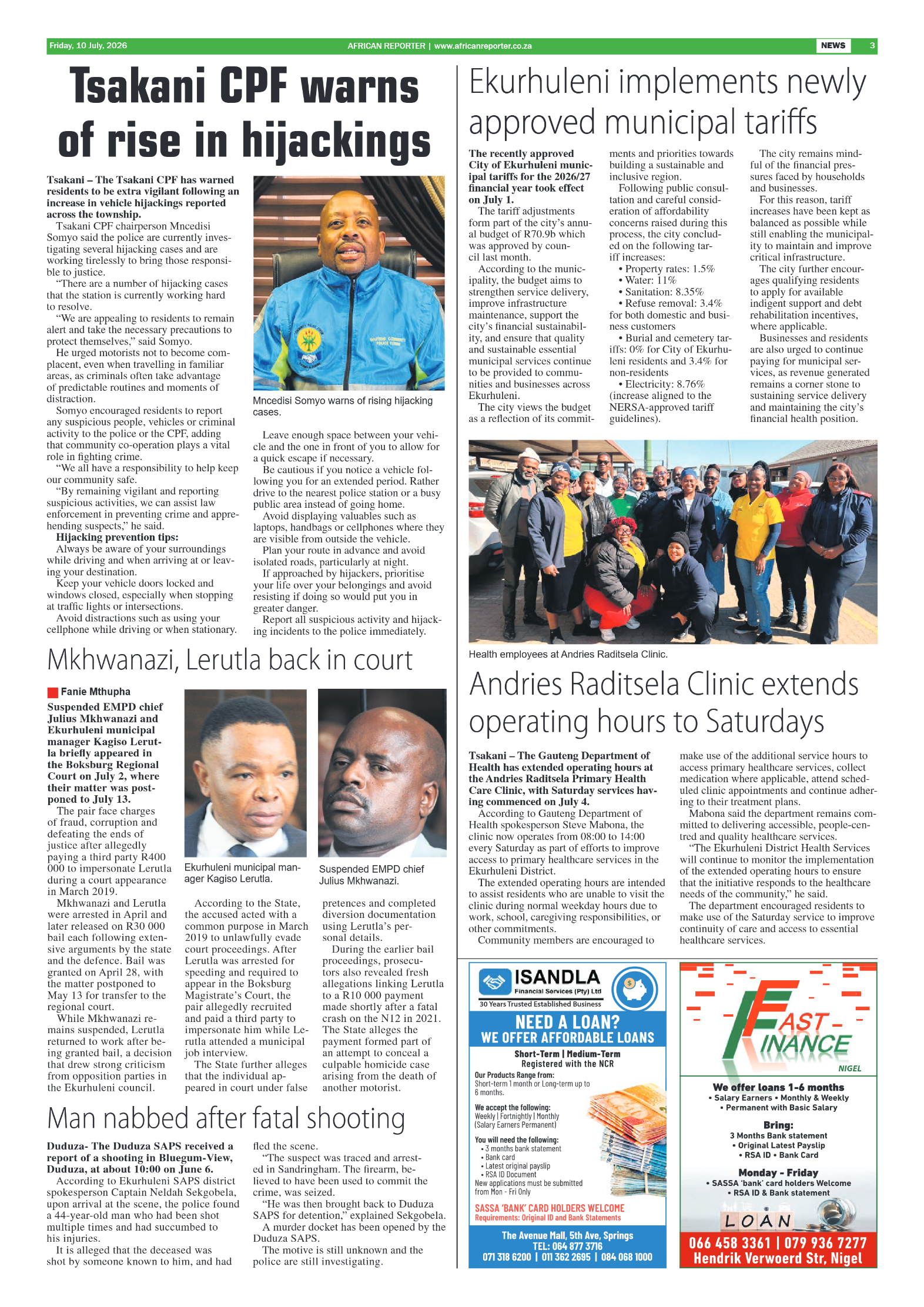 African Reporter 10 July 2026 page 3