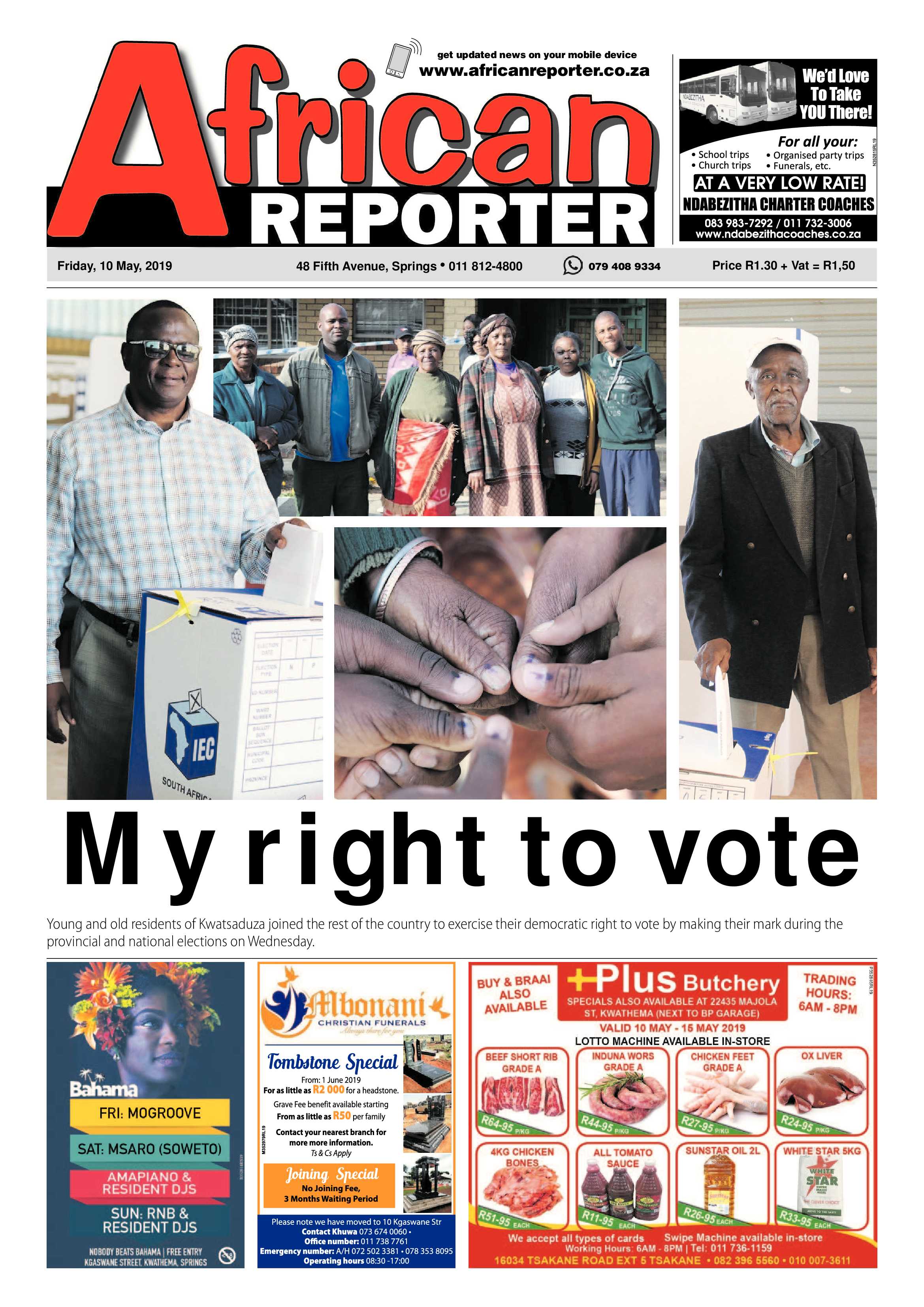 African Reporter 10 May 2019 page 1