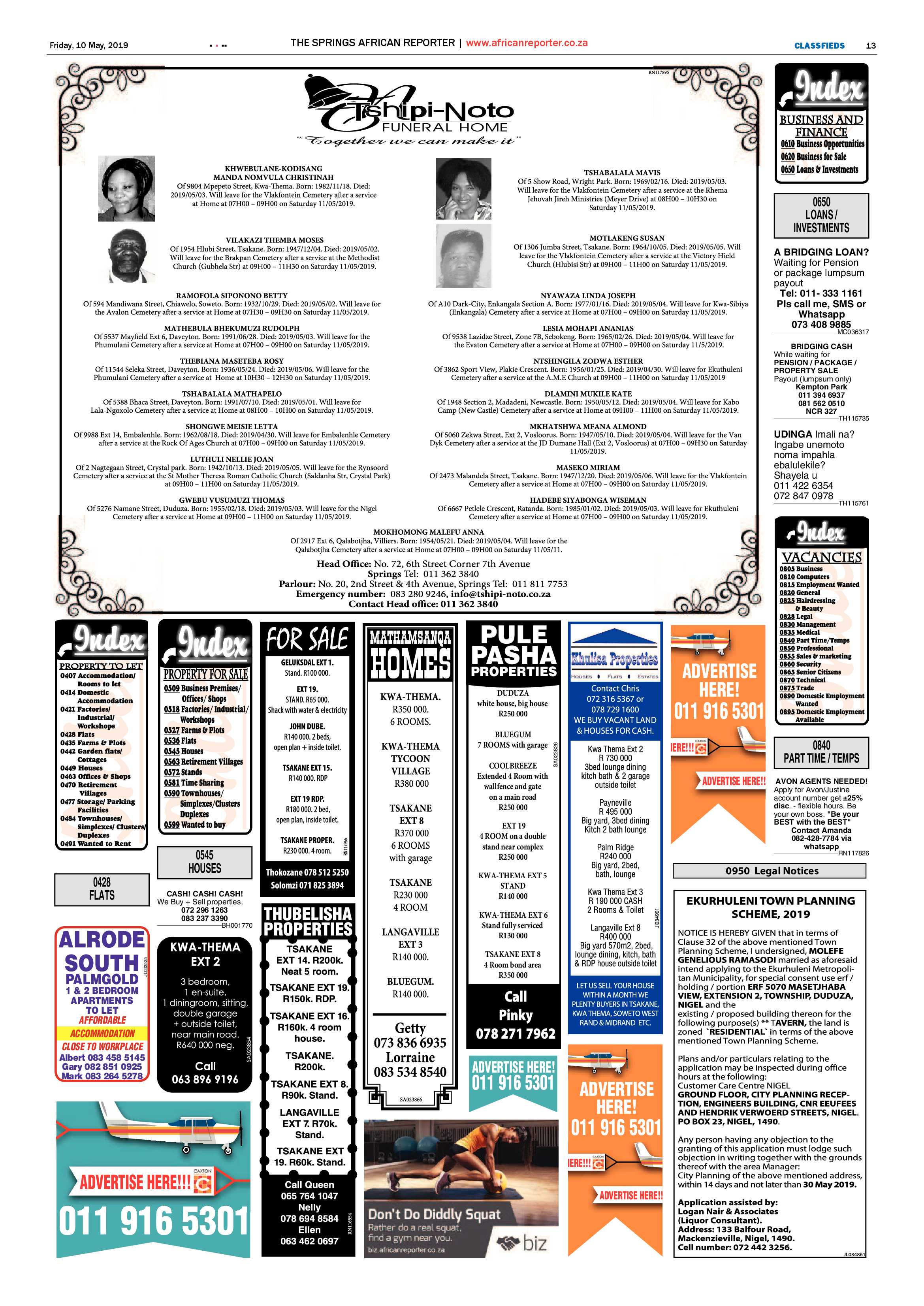 African Reporter 10 May 2019 page 13