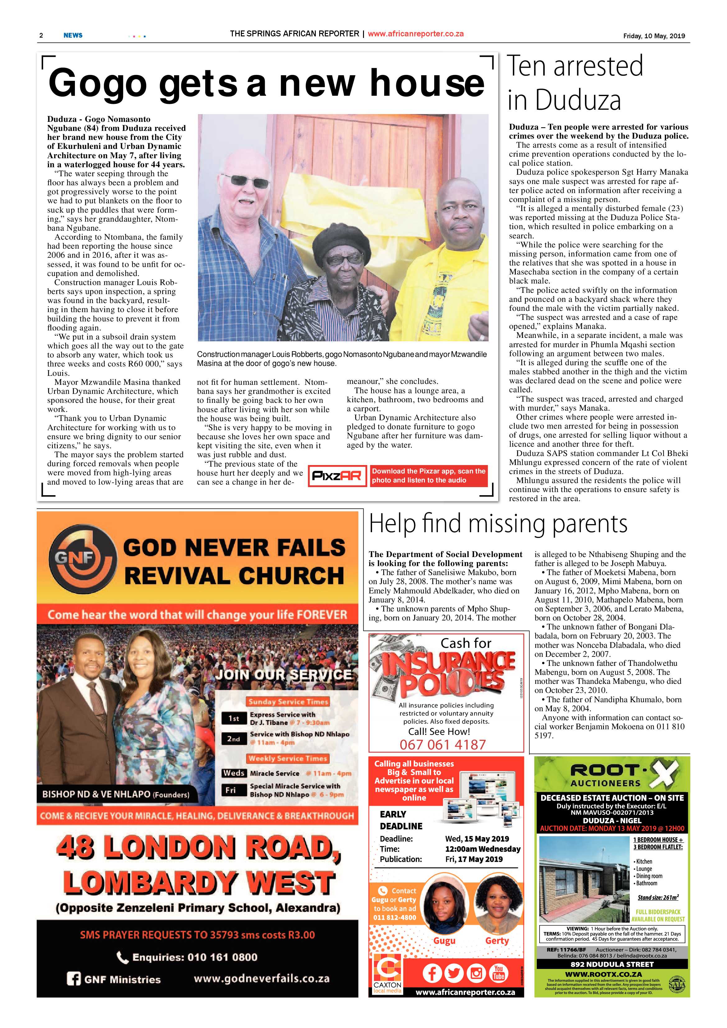 African Reporter 10 May 2019 page 2