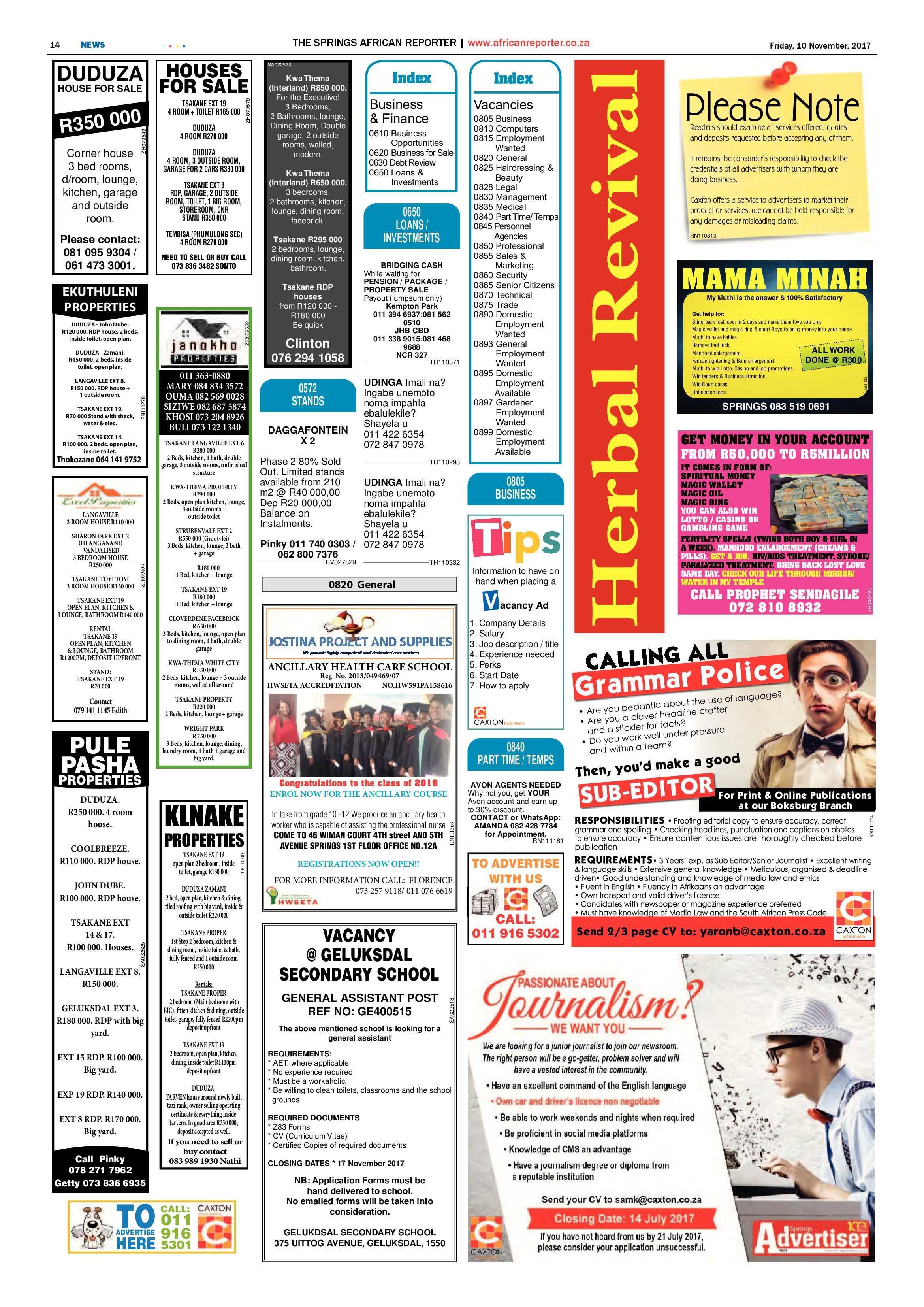 African Reporter 10 November 2017 page 14