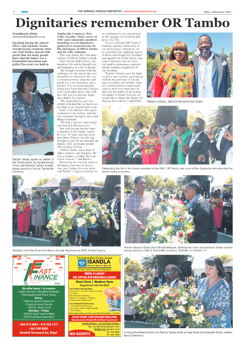 African Reporter 10 November 2023 page 2