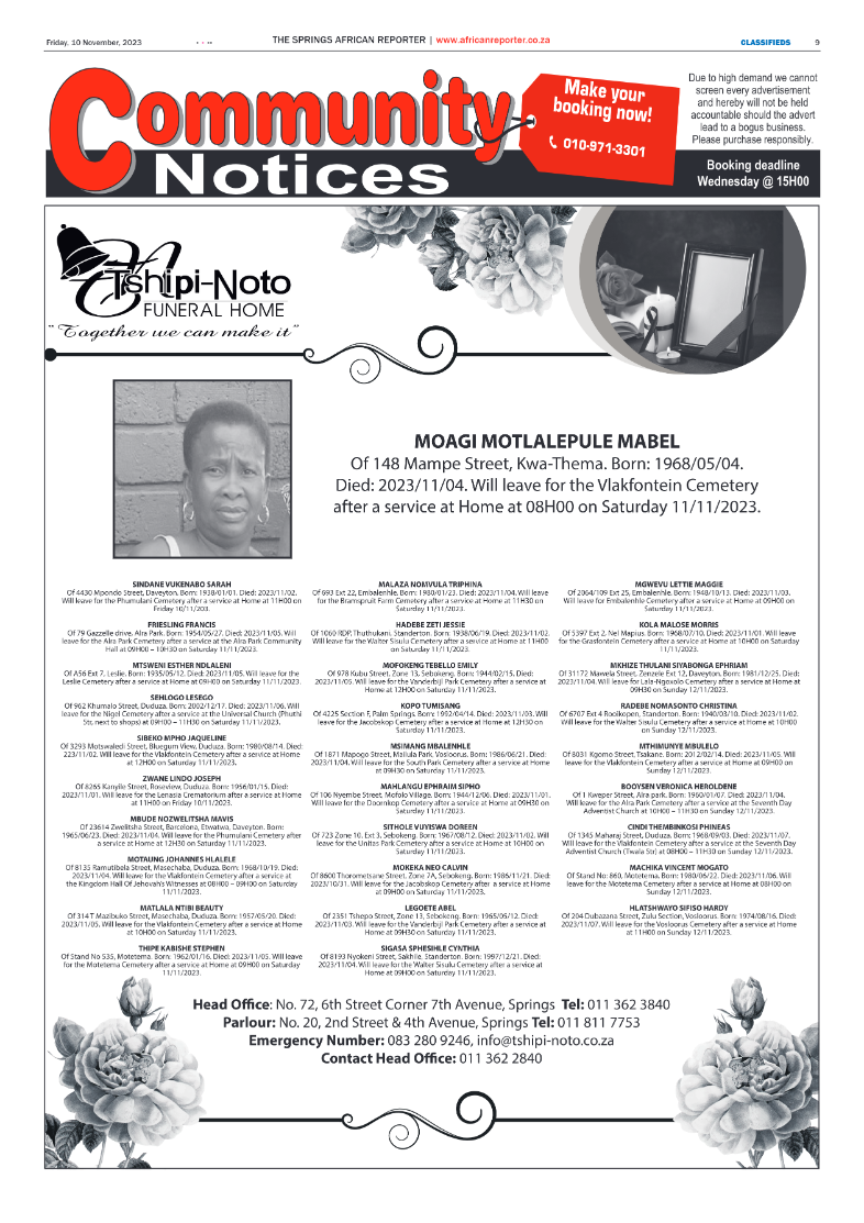 African Reporter 10 November 2023 page 9