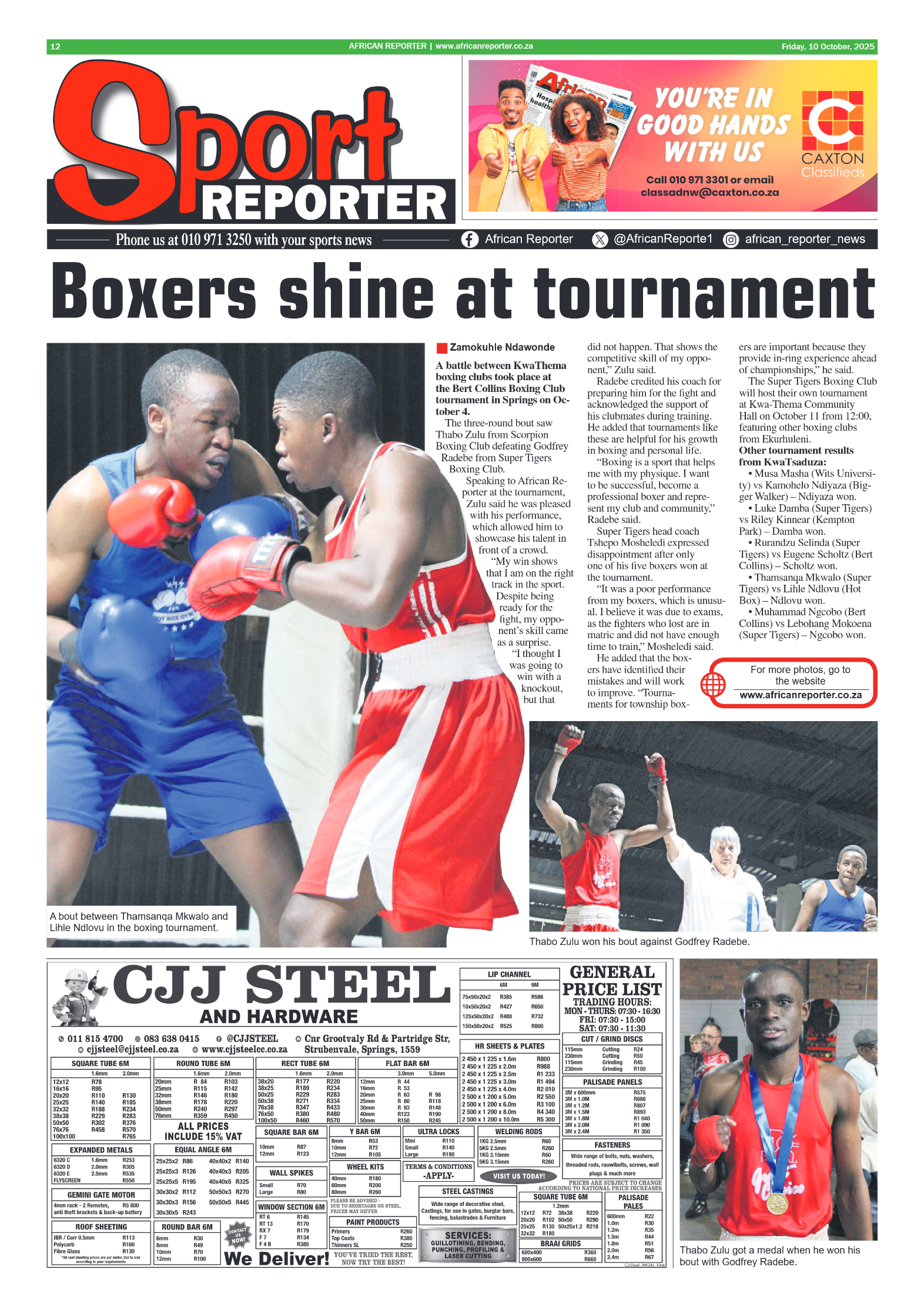 African Reporter 10 October 2025 page 12