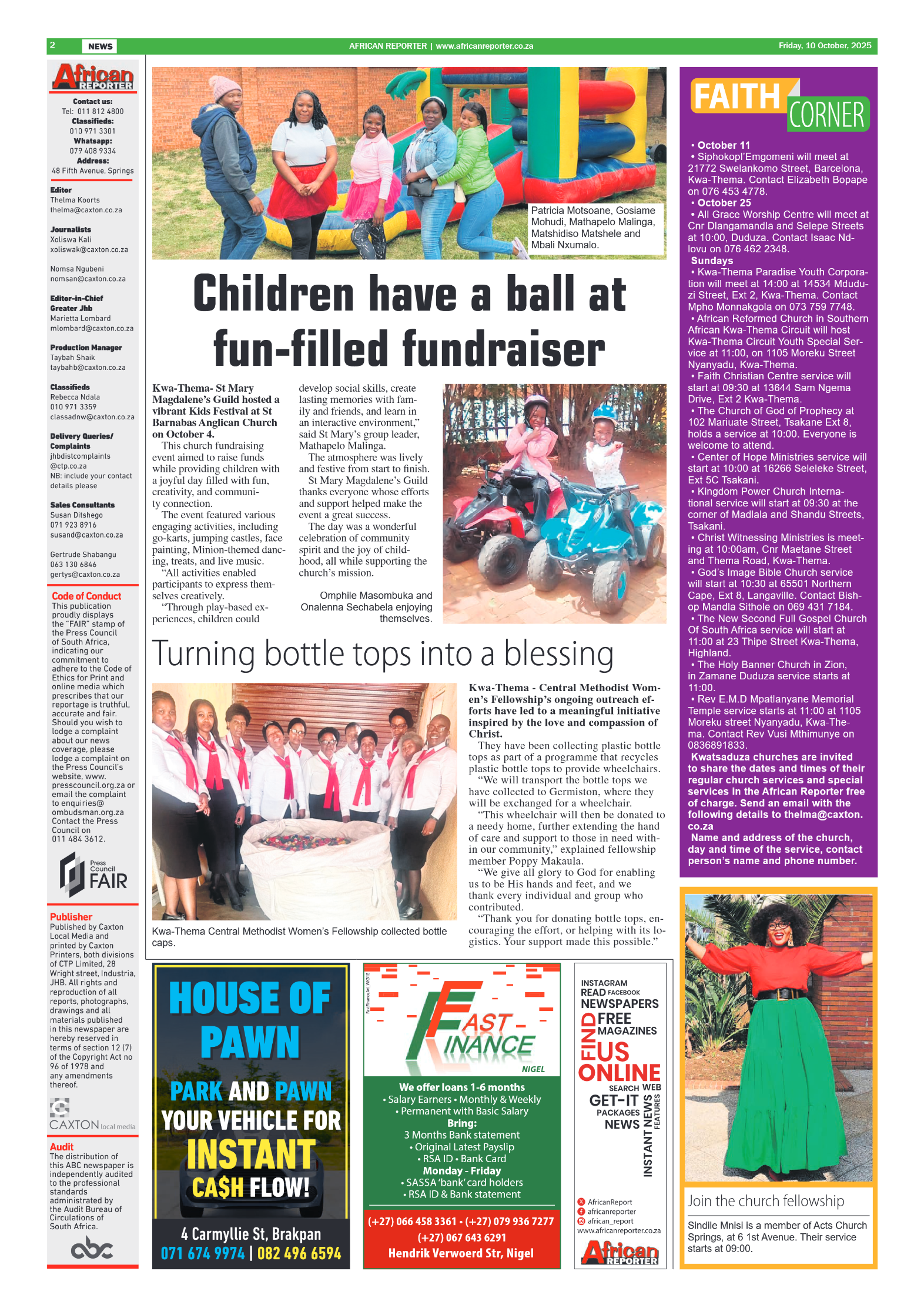 African Reporter 10 October 2025 page 2