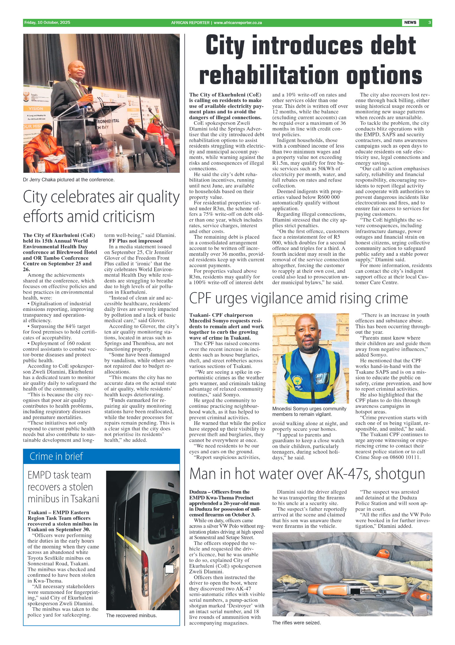 African Reporter 10 October 2025 page 3