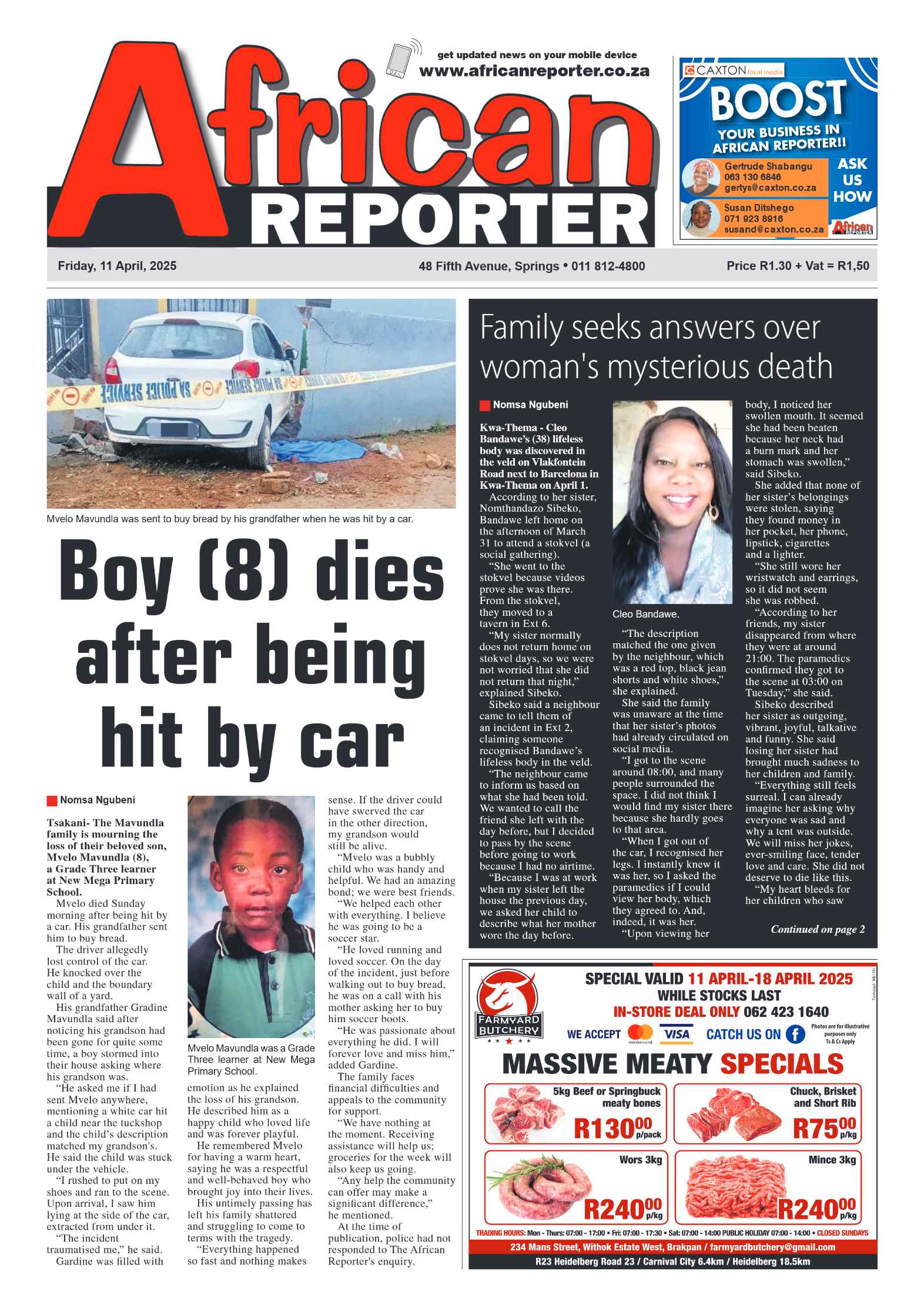 African Reporter 11 April 2025 page 1