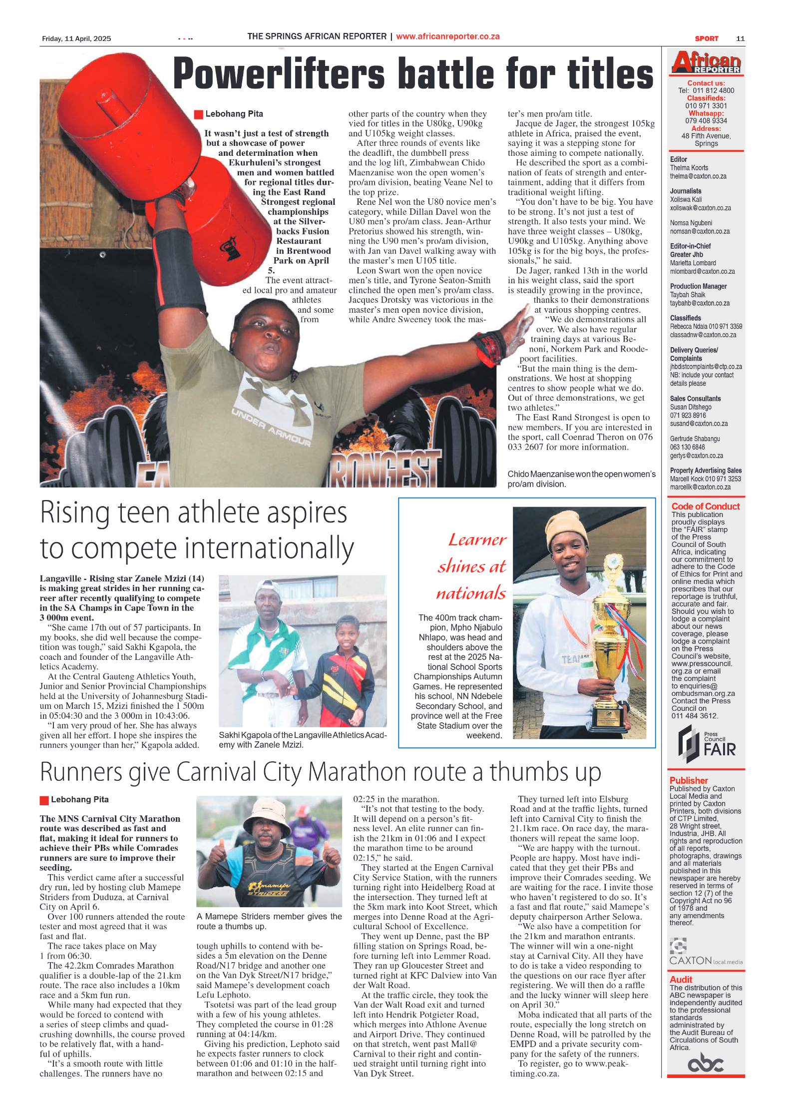 African Reporter 11 April 2025 page 11