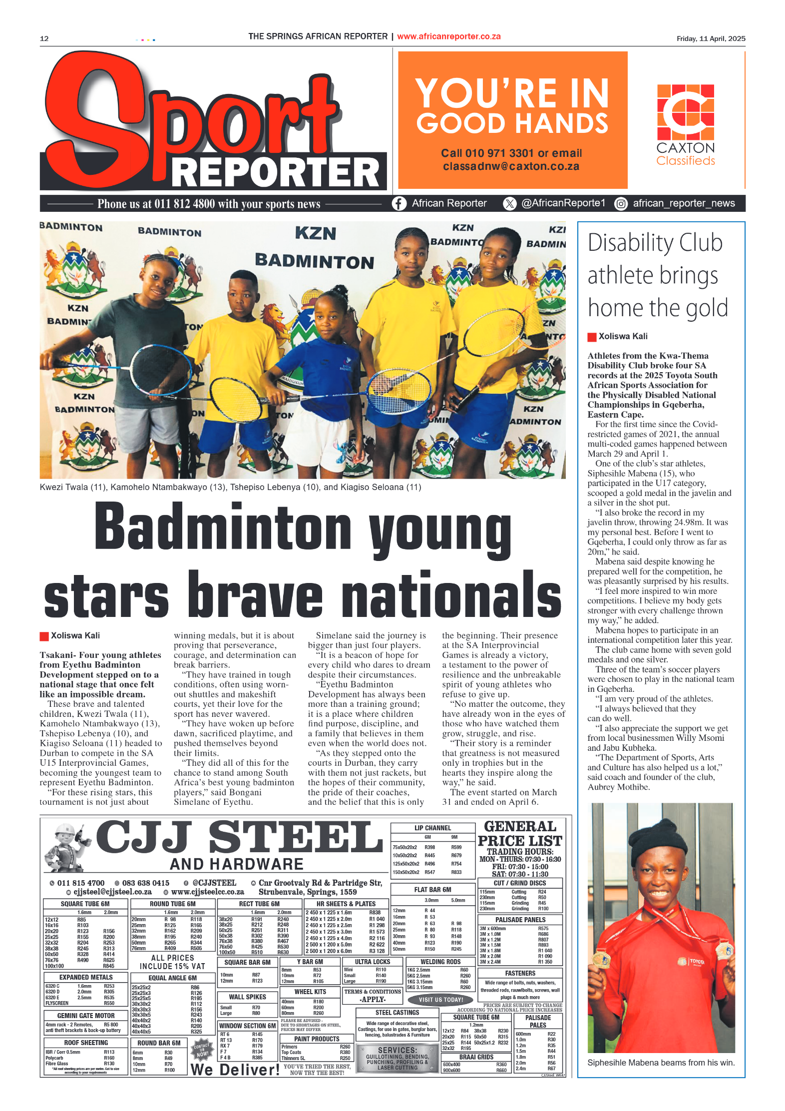 African Reporter 11 April 2025 page 12