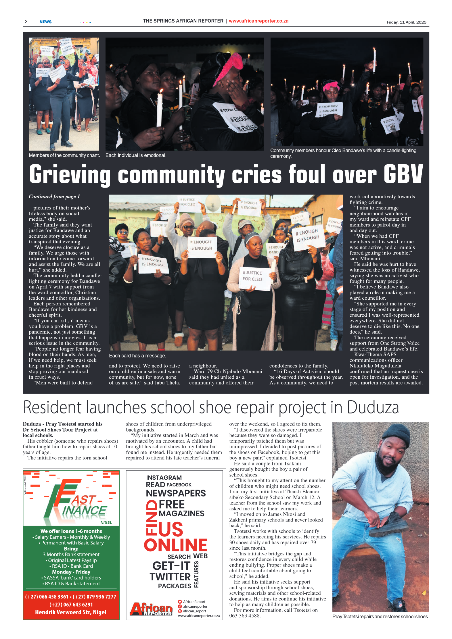 African Reporter 11 April 2025 page 2