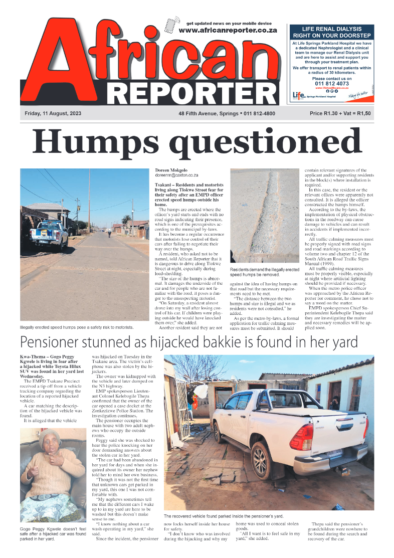 African Reporter 11 Aug 2023 page 1