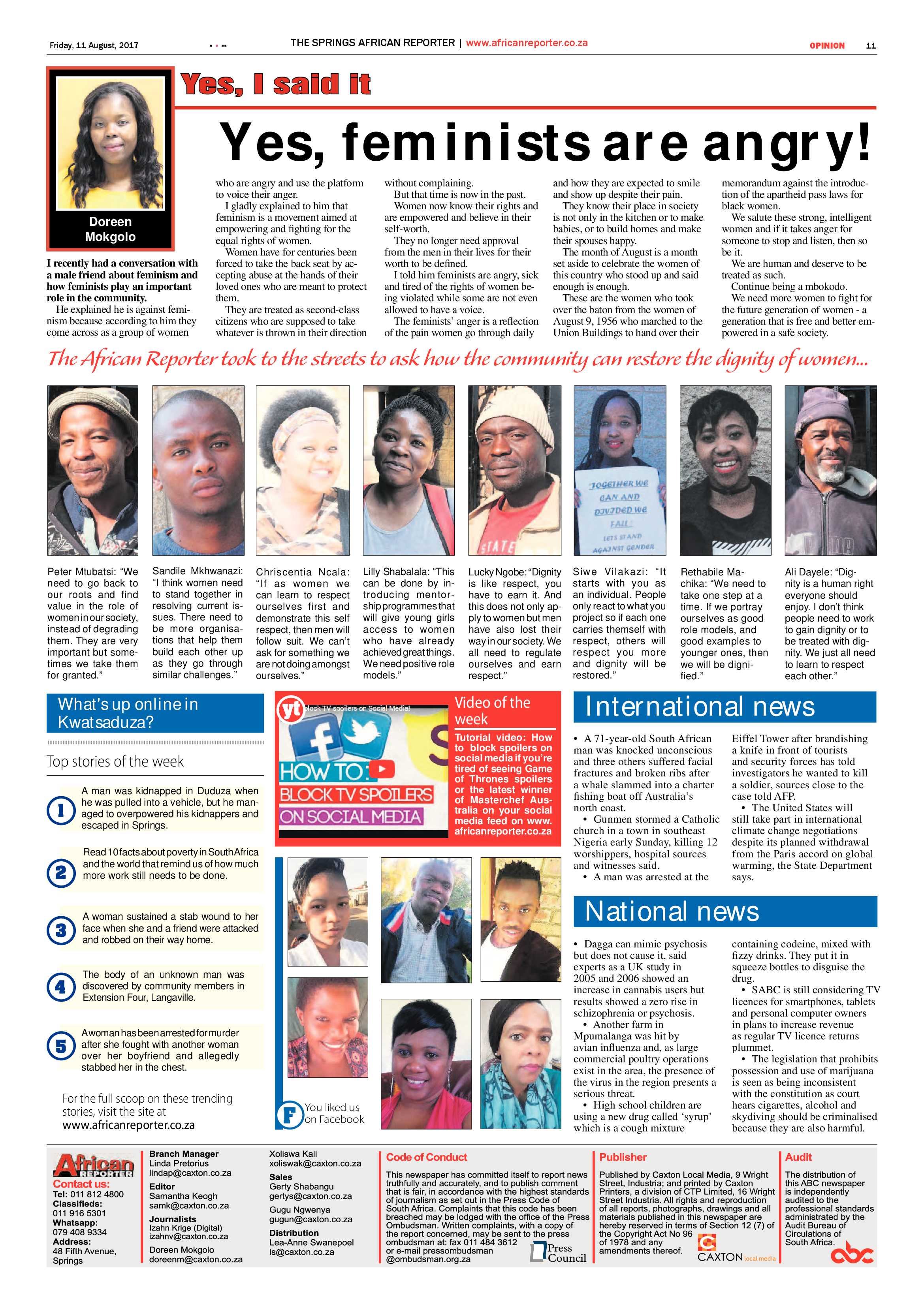 African Reporter 11 August 2017 page 11