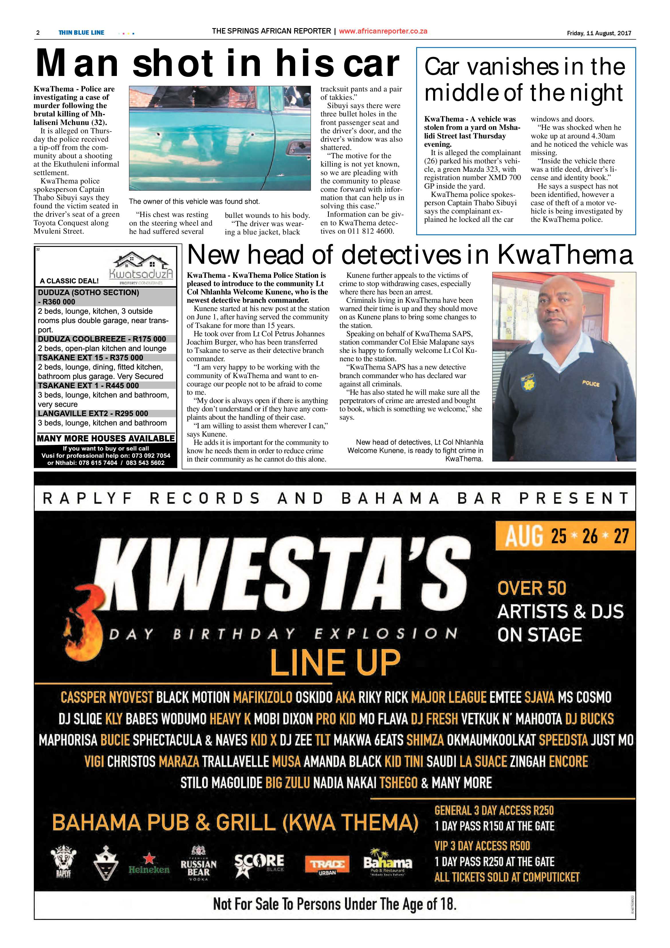 African Reporter 11 August 2017 page 2