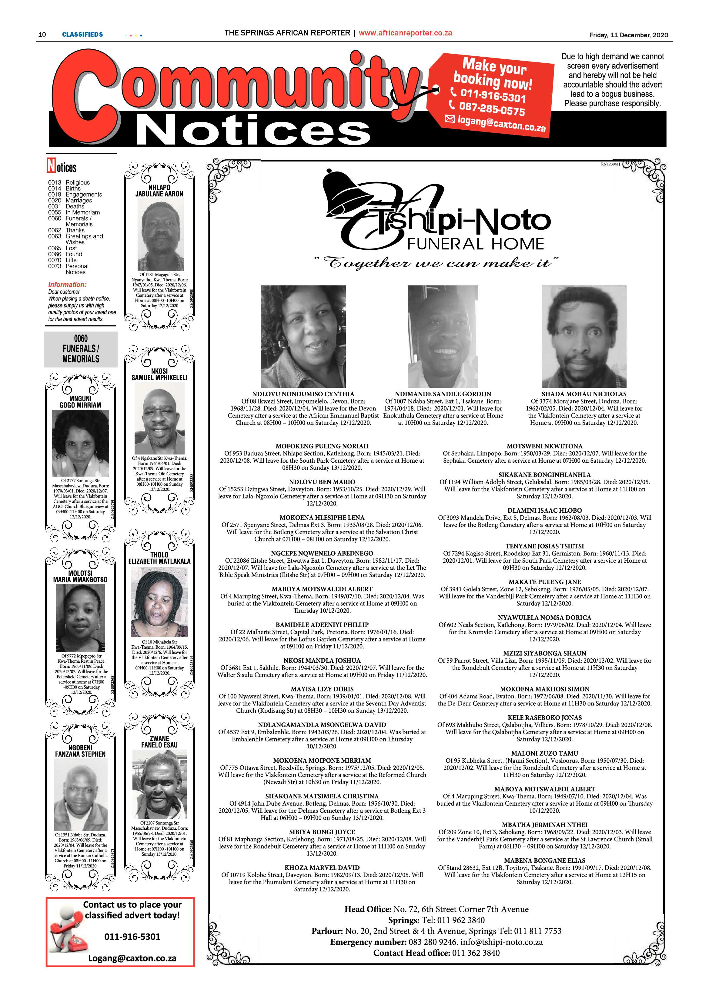 African Reporter 11 December 2020 page 10