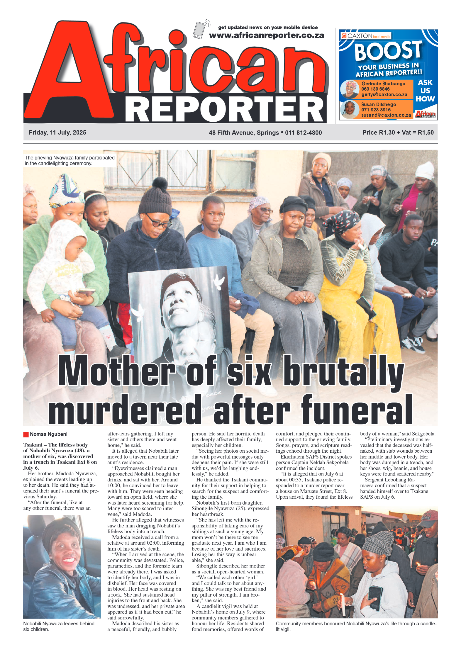 African Reporter 11 July 2025 page 1