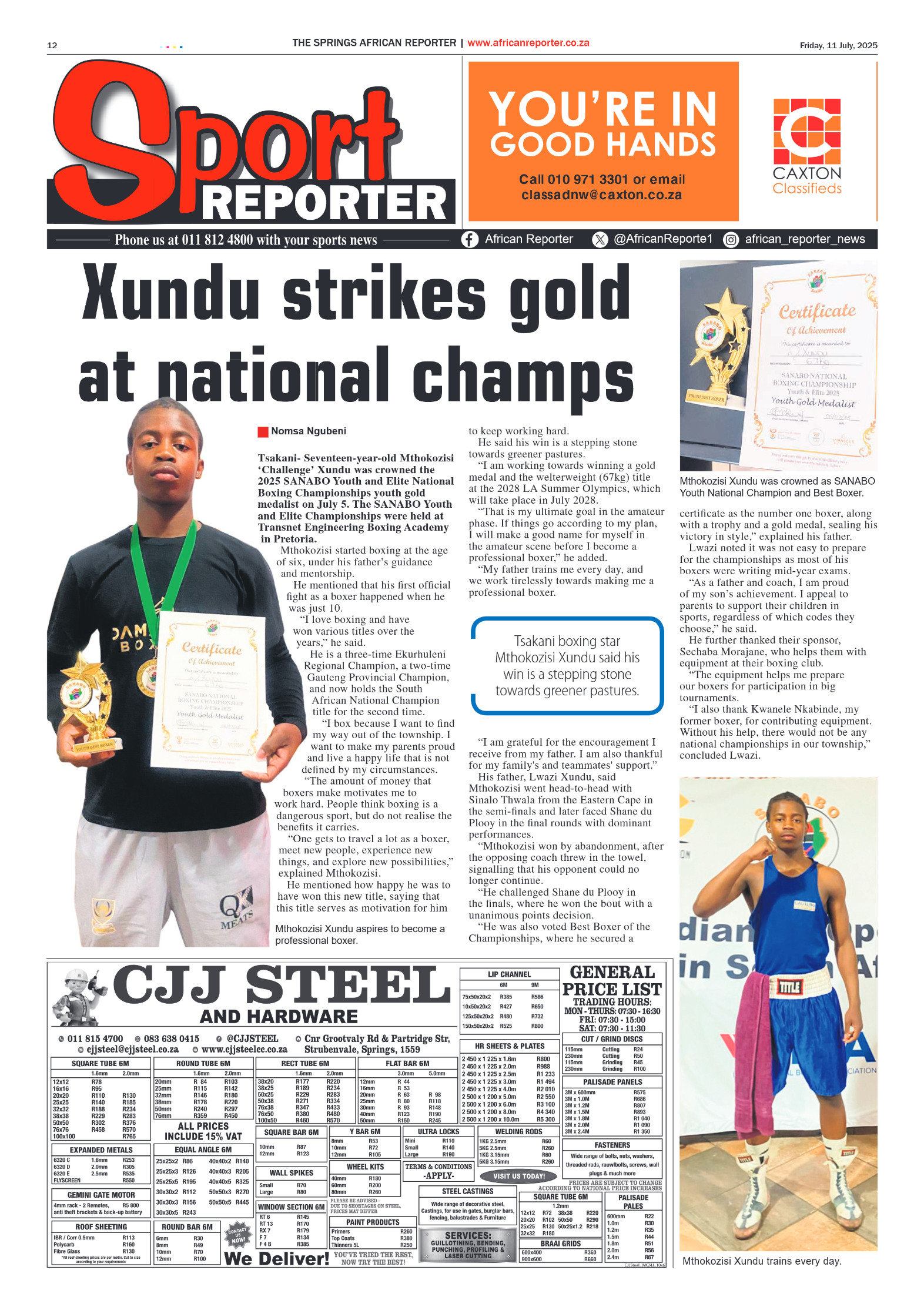 African Reporter 11 July 2025 page 12
