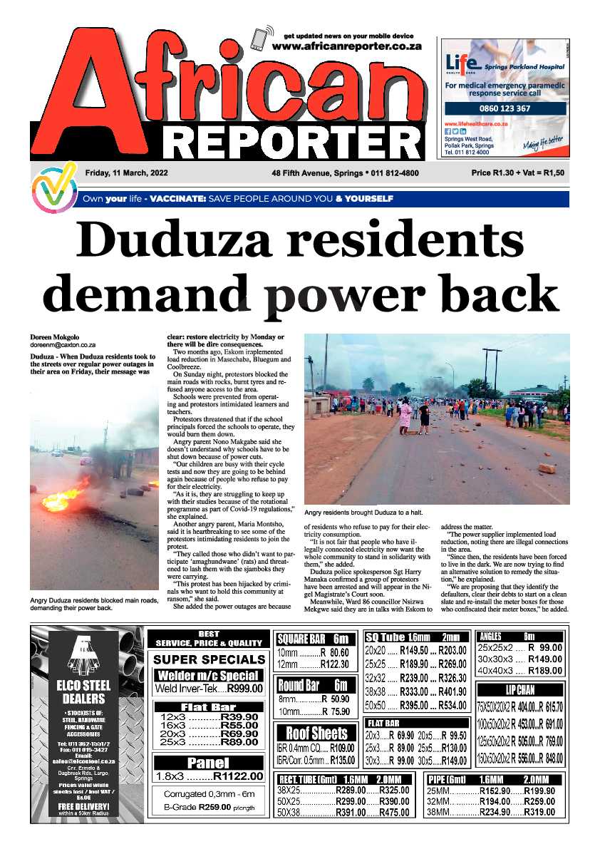 African Reporter 11 March 2022 page 1