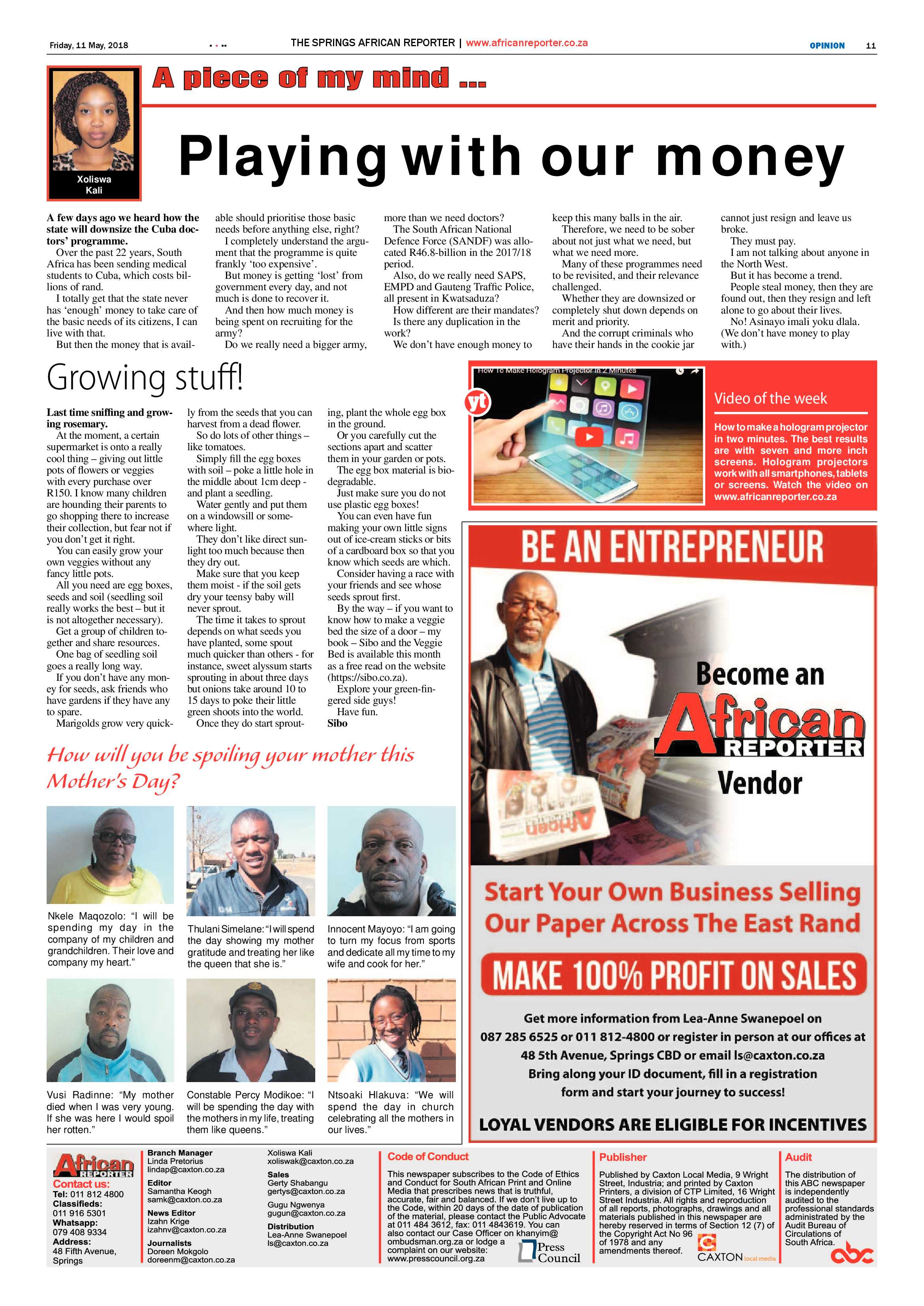 African Reporter 11 May 2018 page 11