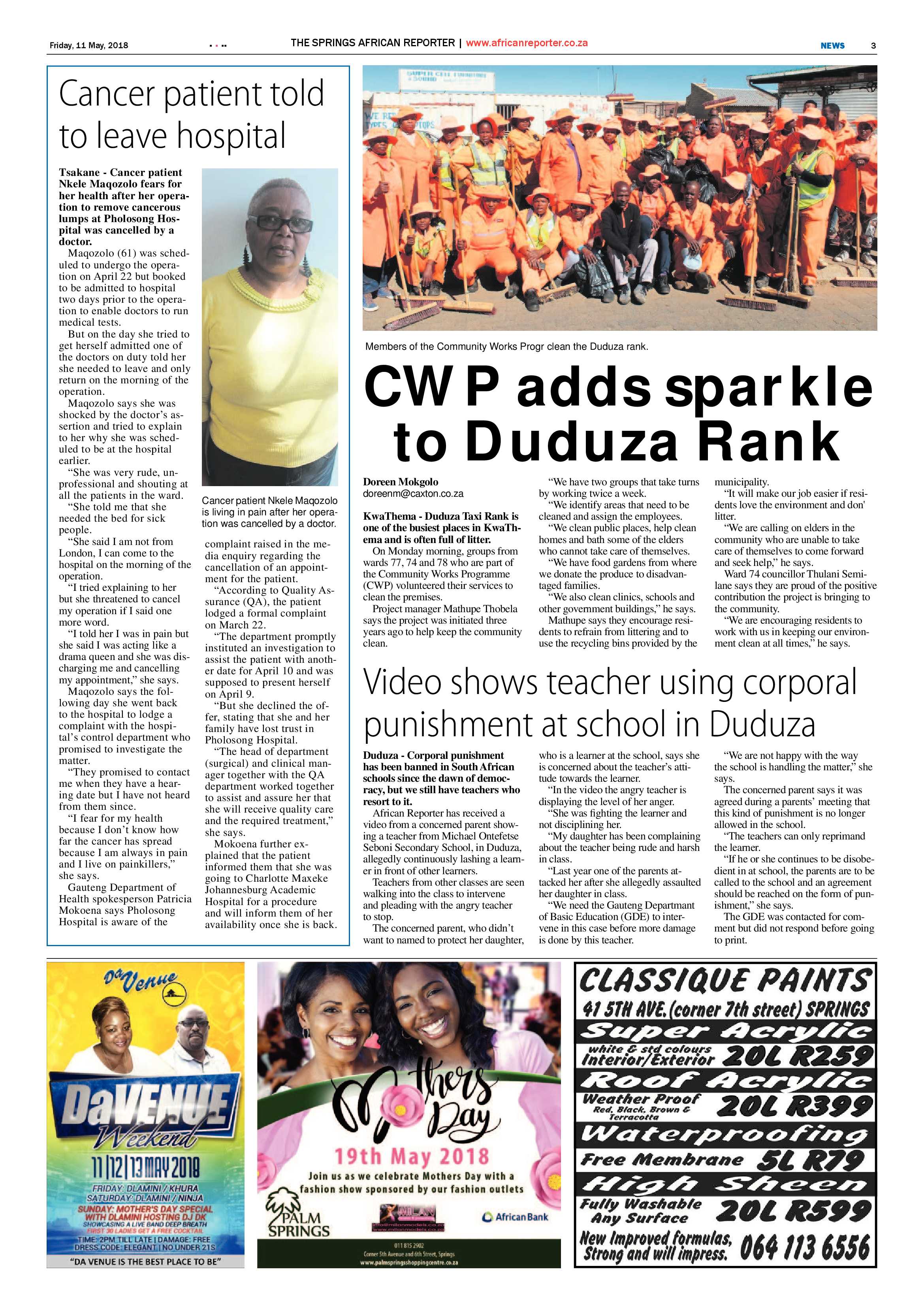 African Reporter 11 May 2018 page 3