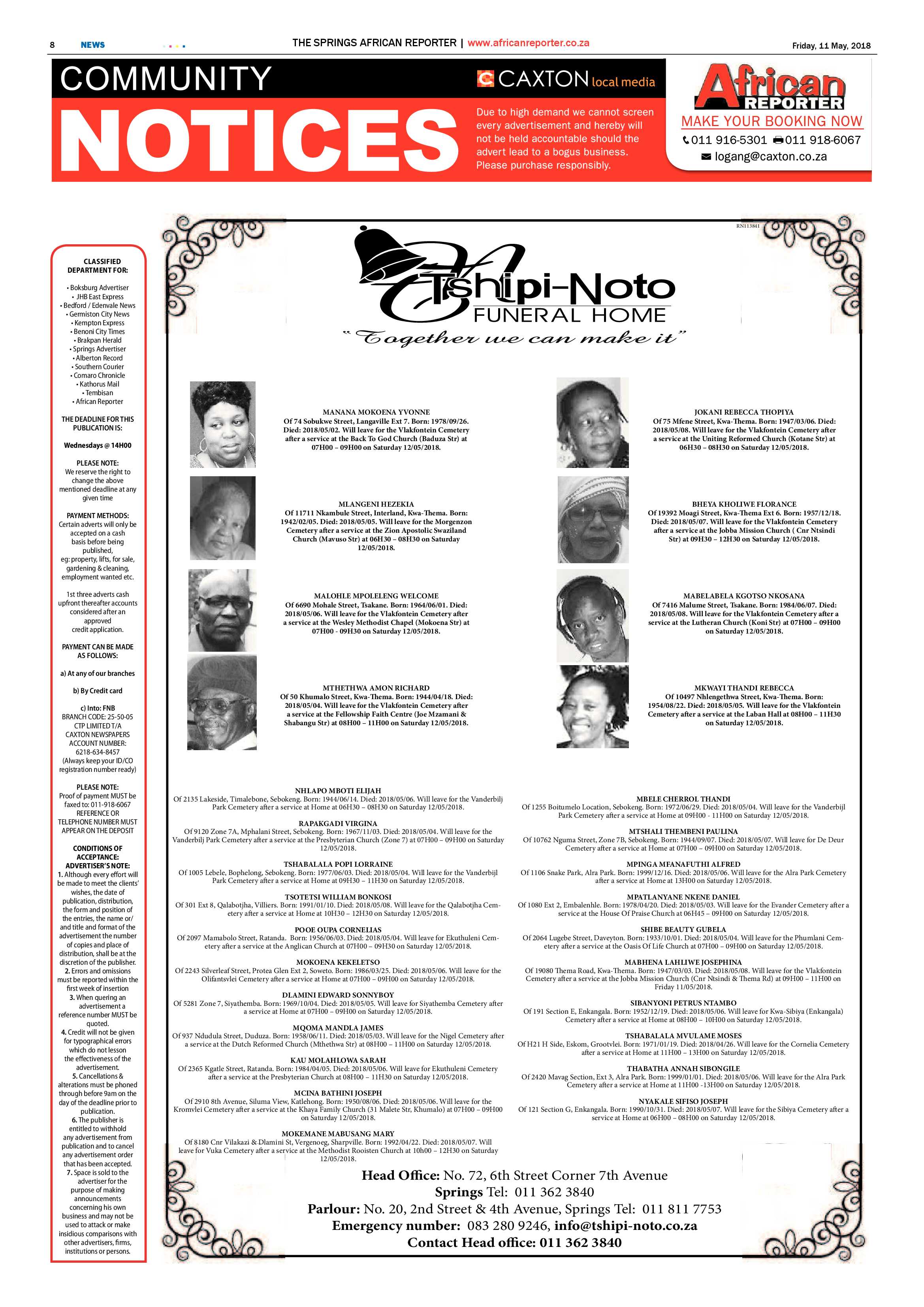 African Reporter 11 May 2018 page 8