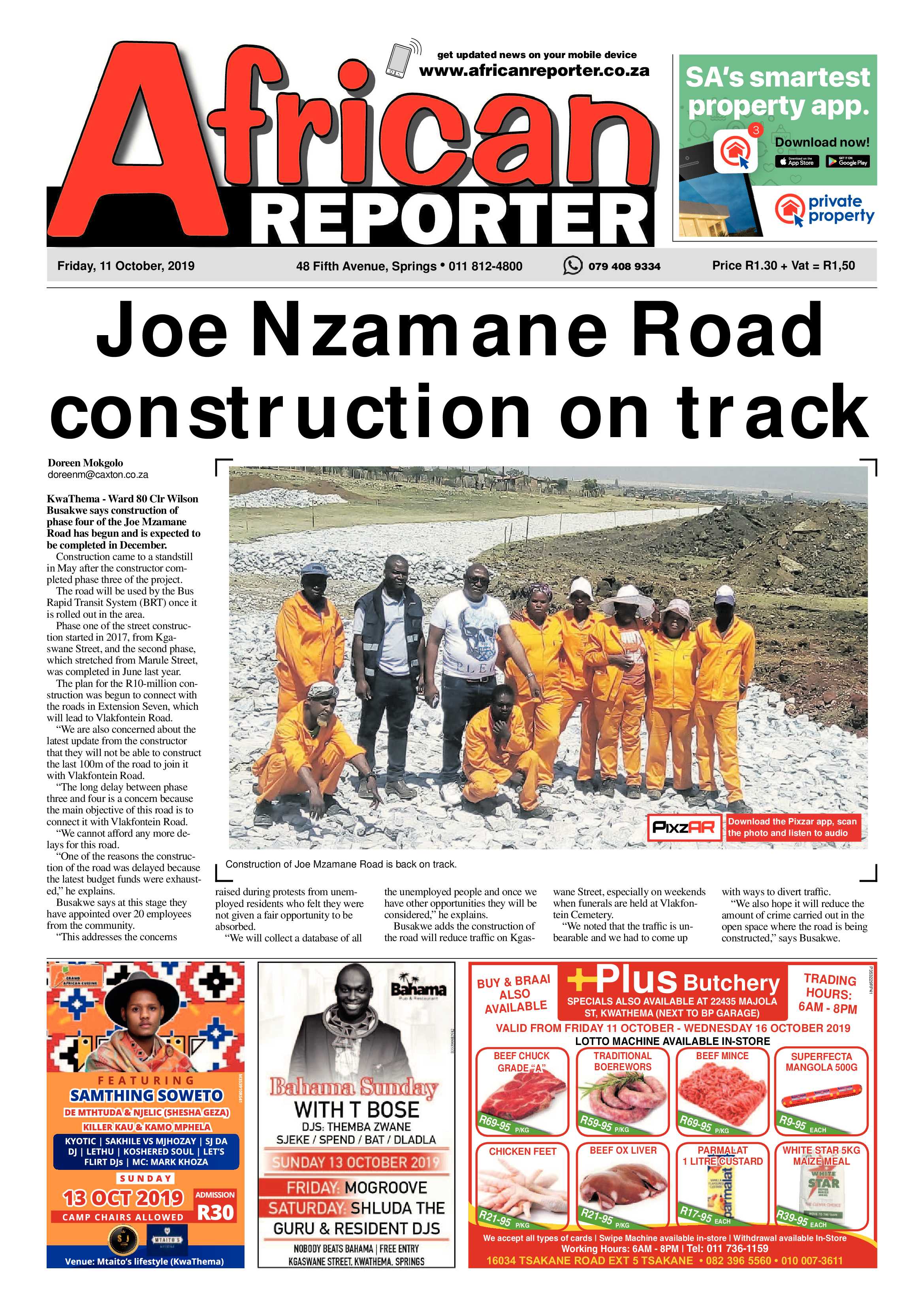 African Reporter 11 October 2019 page 1