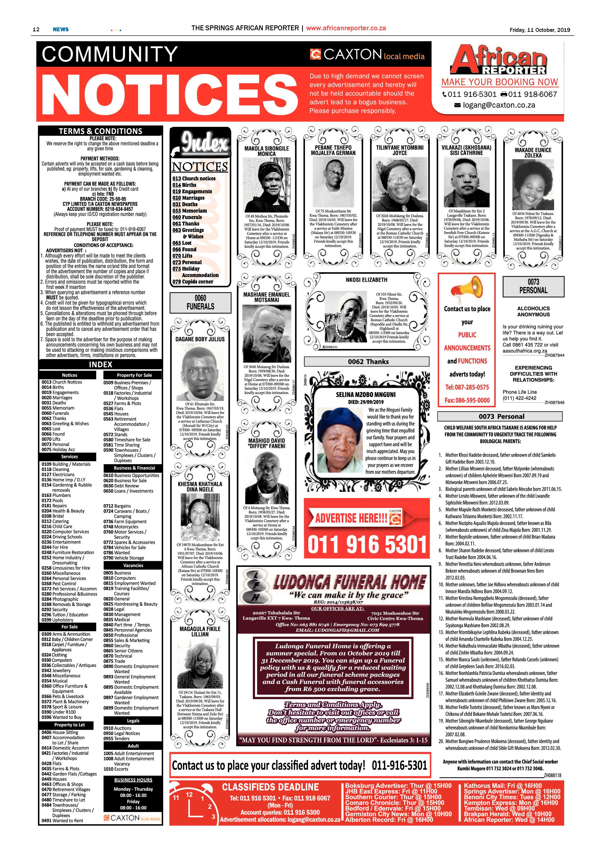 African Reporter 11 October 2019 page 12