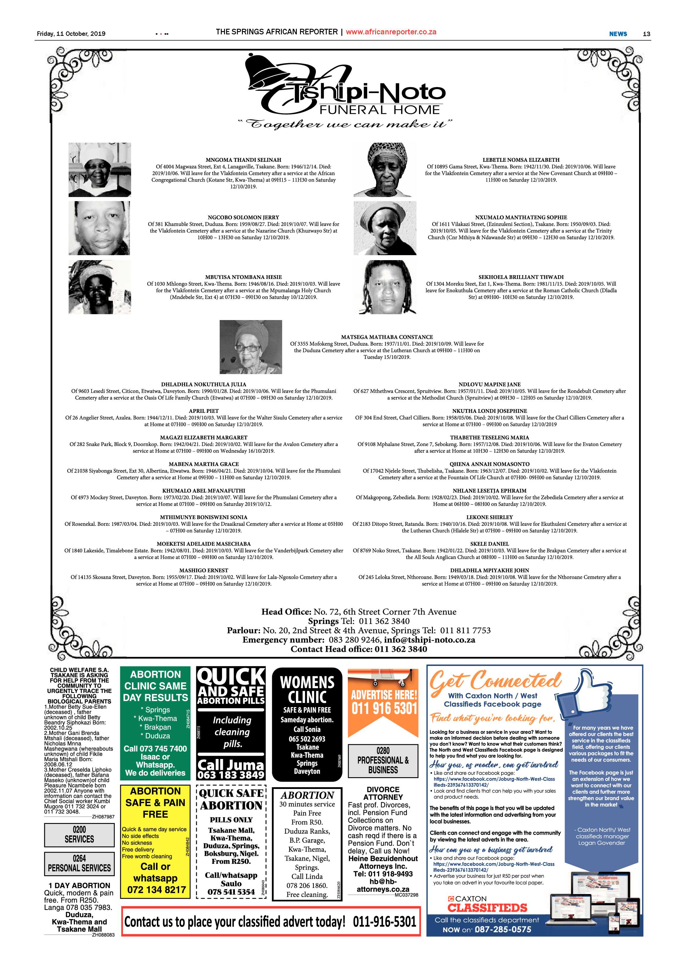 African Reporter 11 October 2019 page 13