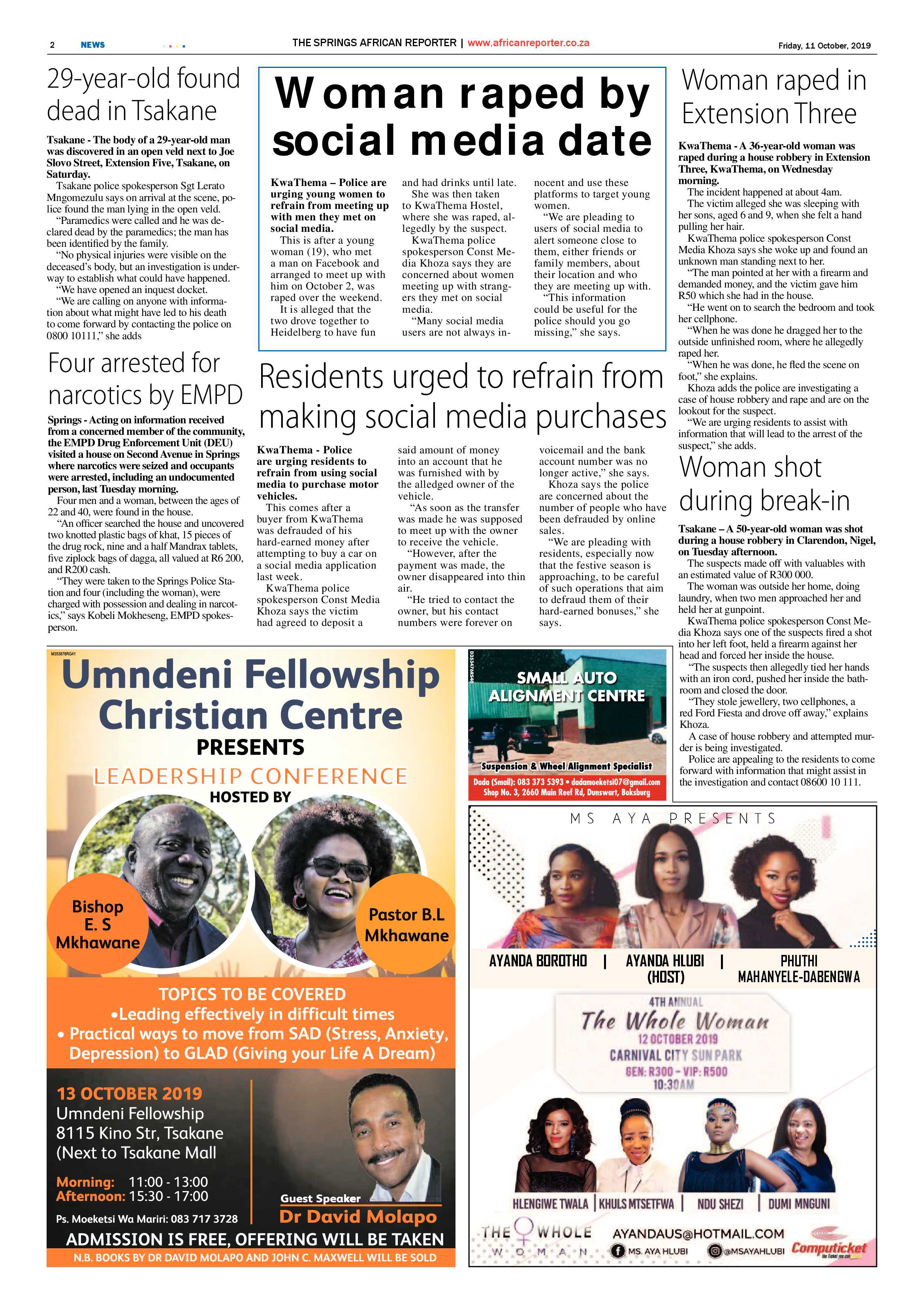 African Reporter 11 October 2019 page 2