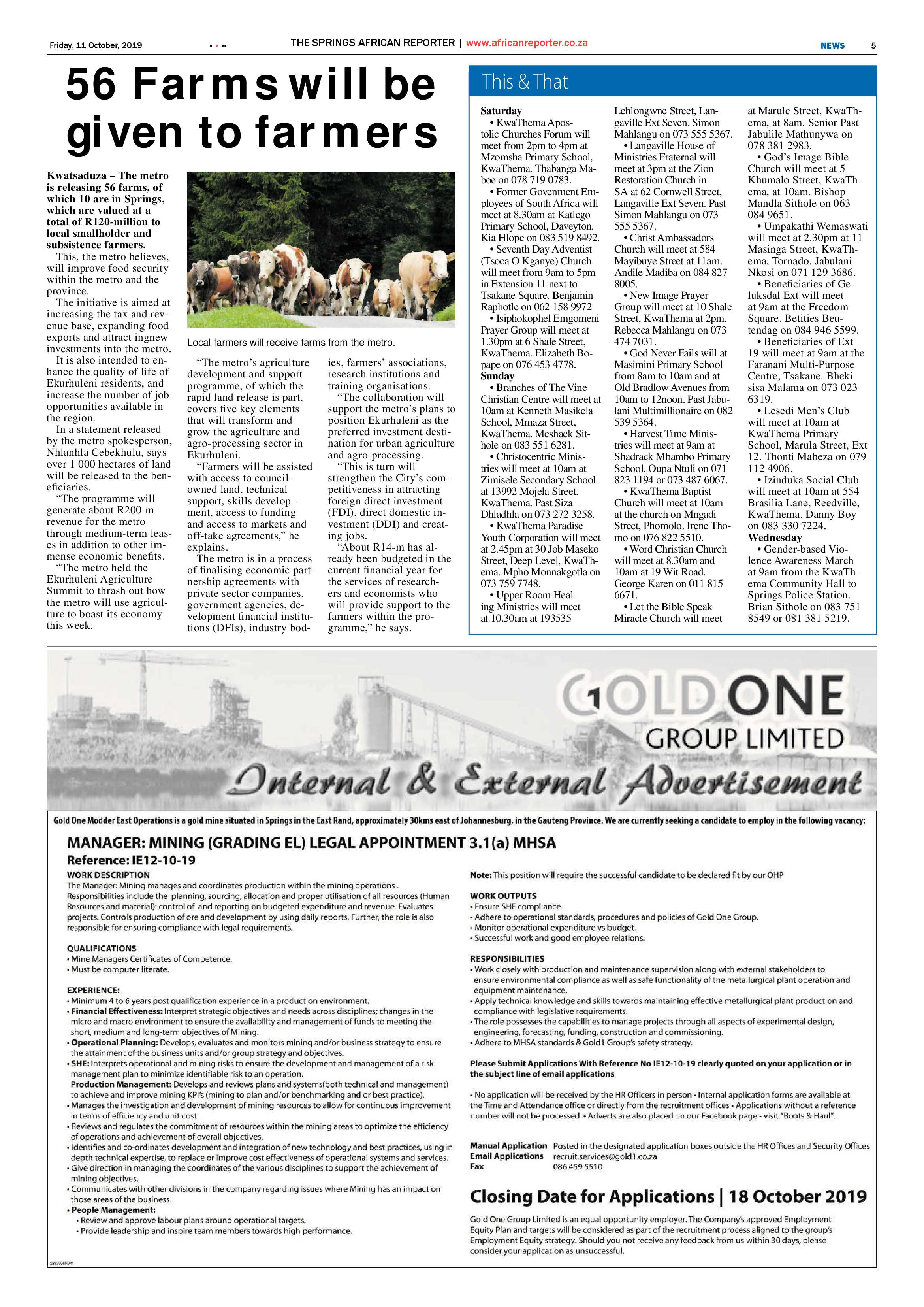 African Reporter 11 October 2019 page 5