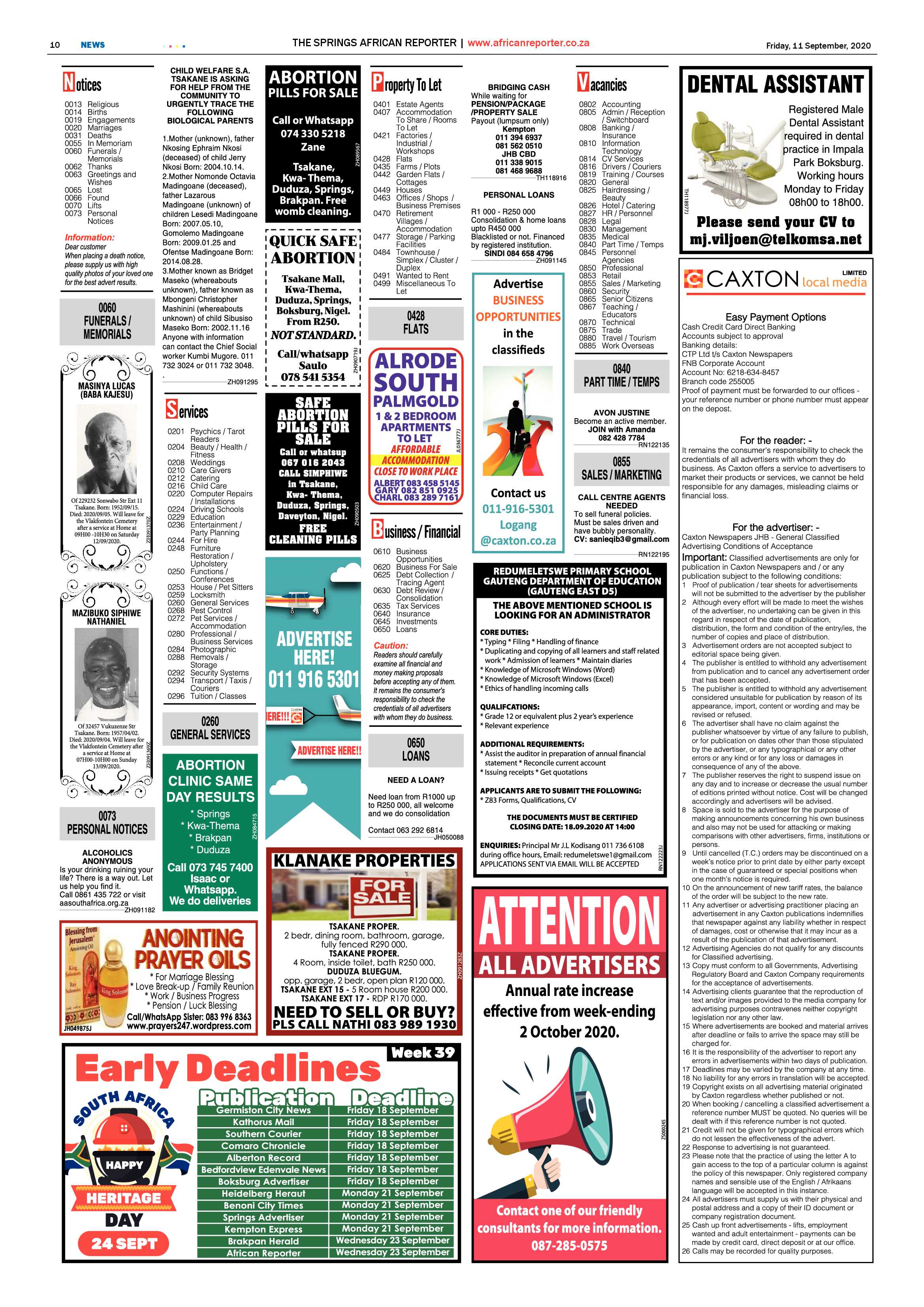 African Reporter 11 September 2020 page 10