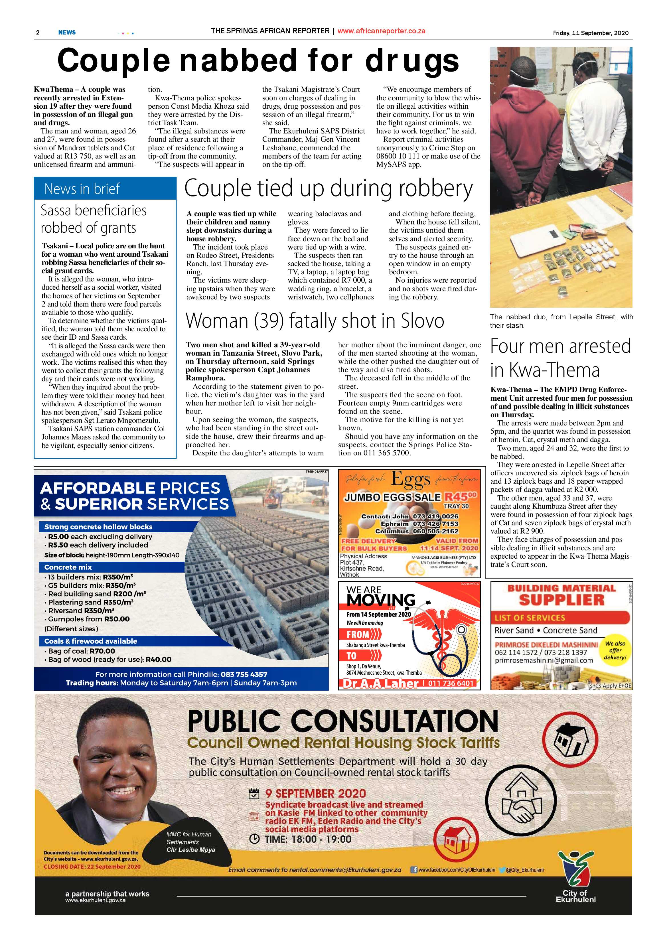 African Reporter 11 September 2020 page 2