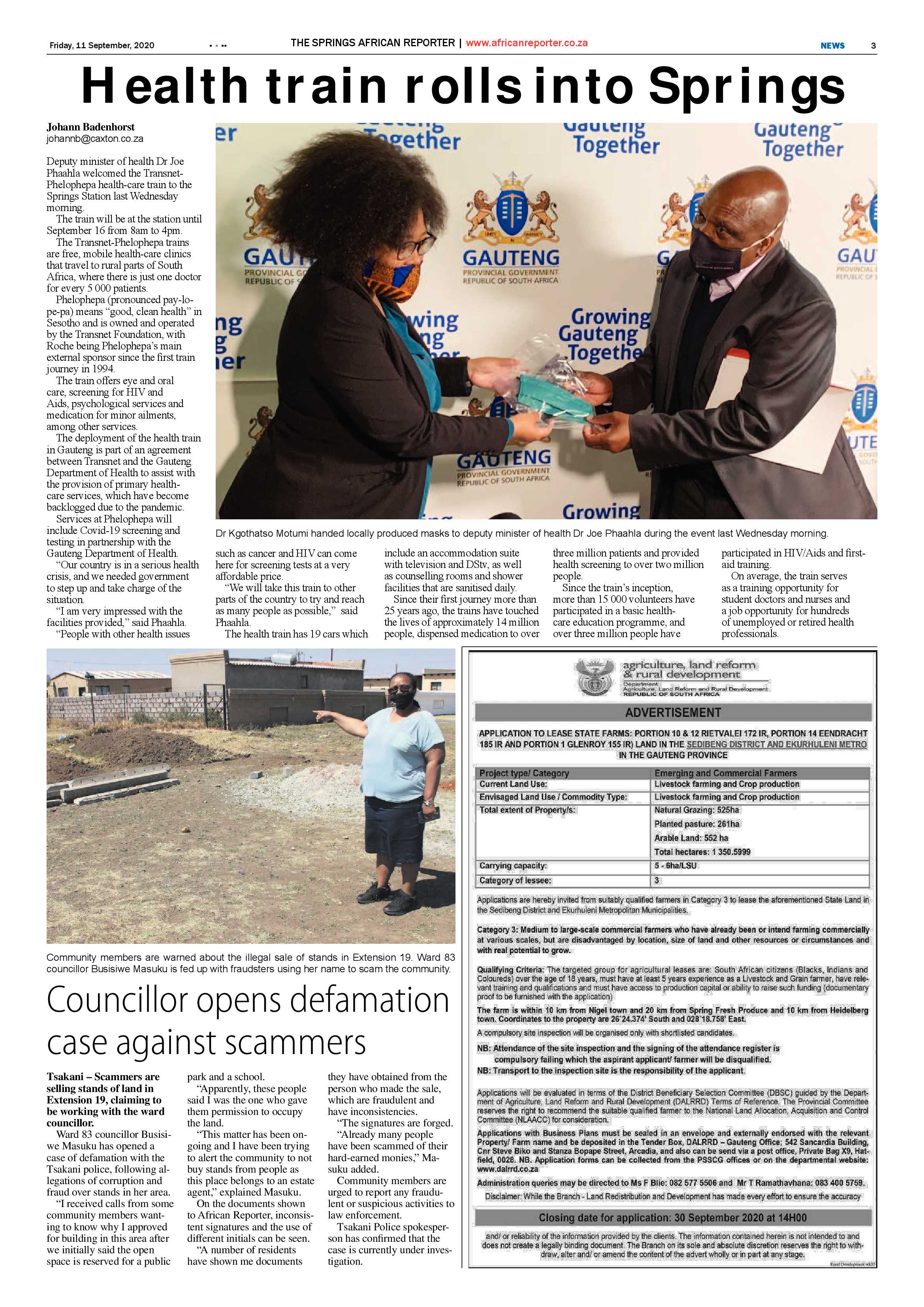 African Reporter 11 September 2020 page 3