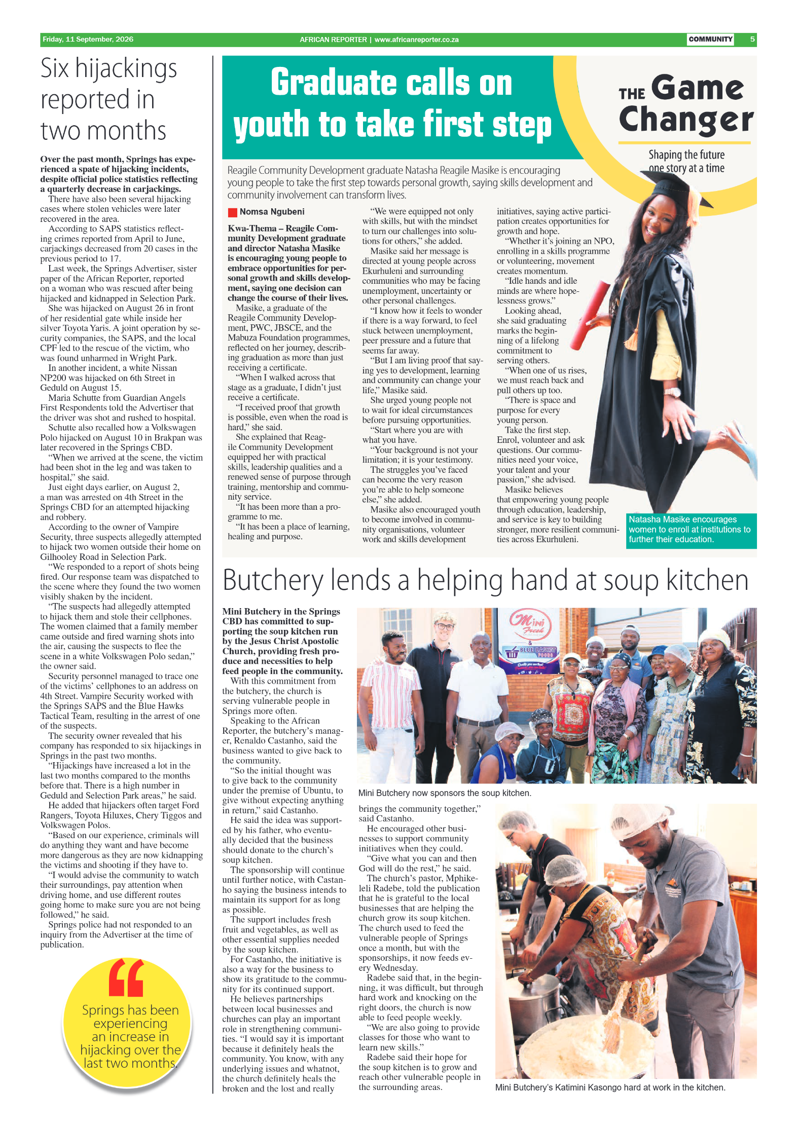 African Reporter 11 September 2026 page 5