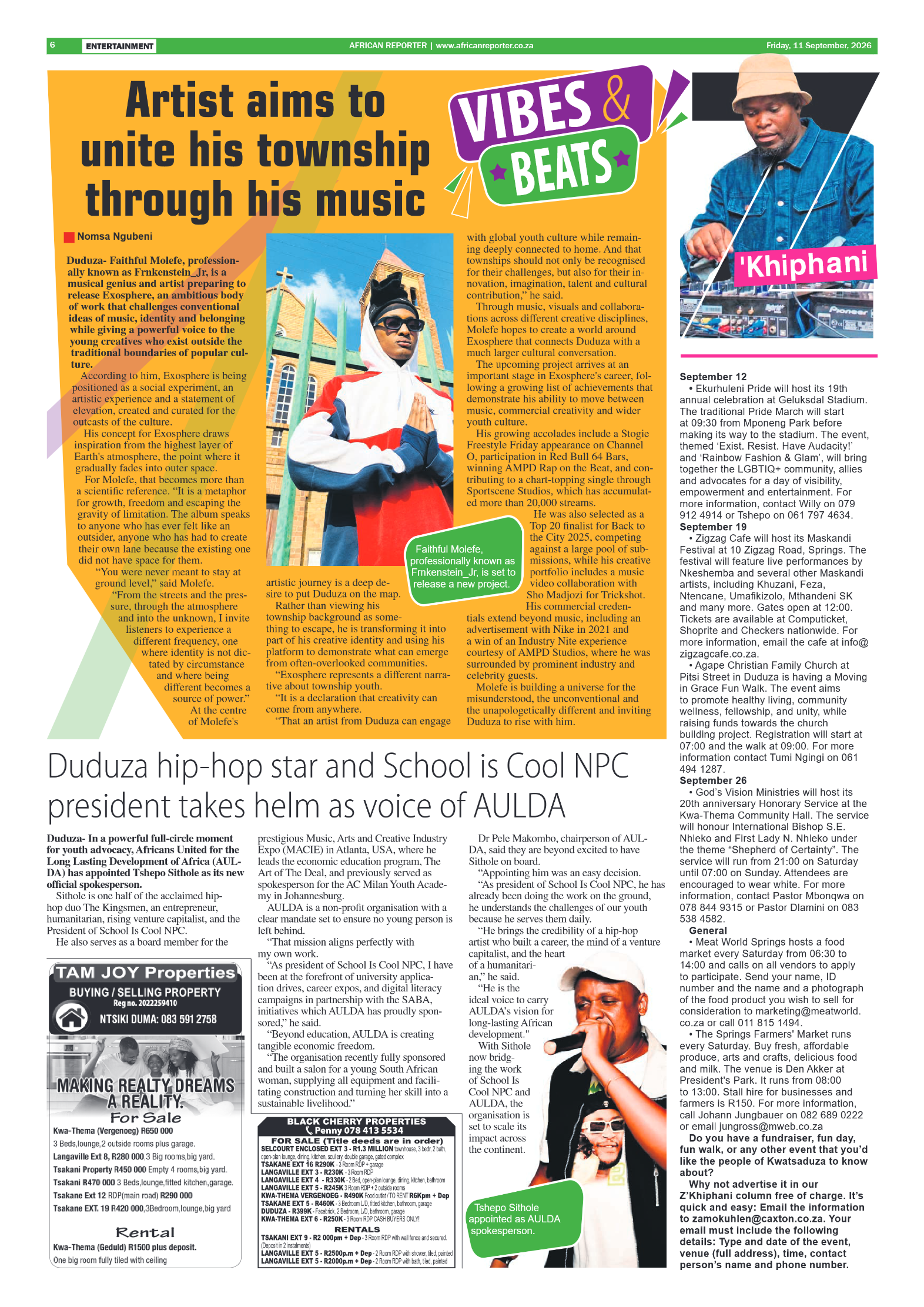 African Reporter 11 September 2026 page 6