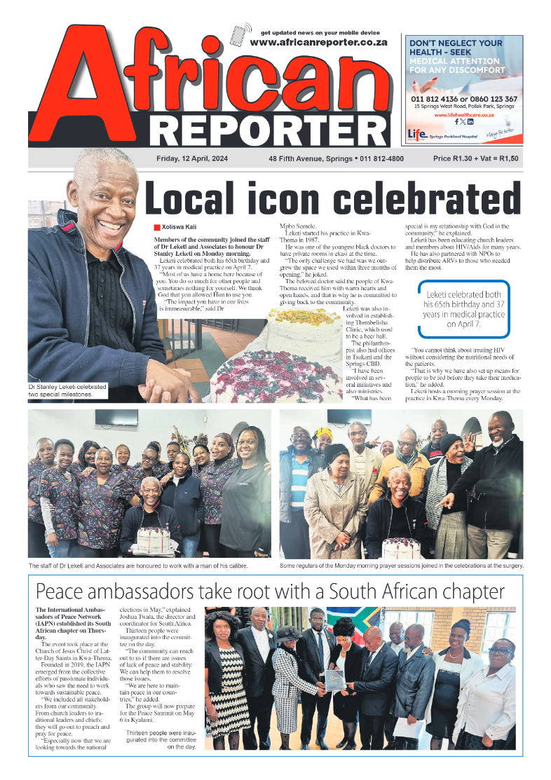 African Reporter 12 April 2024 page 1
