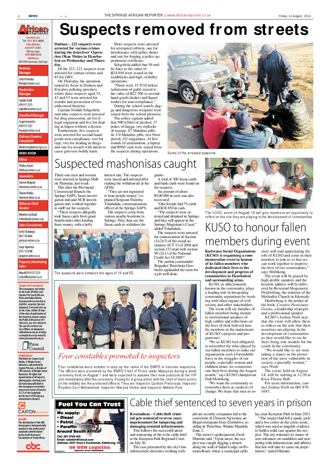 African Reporter 12 August 2022 page 2