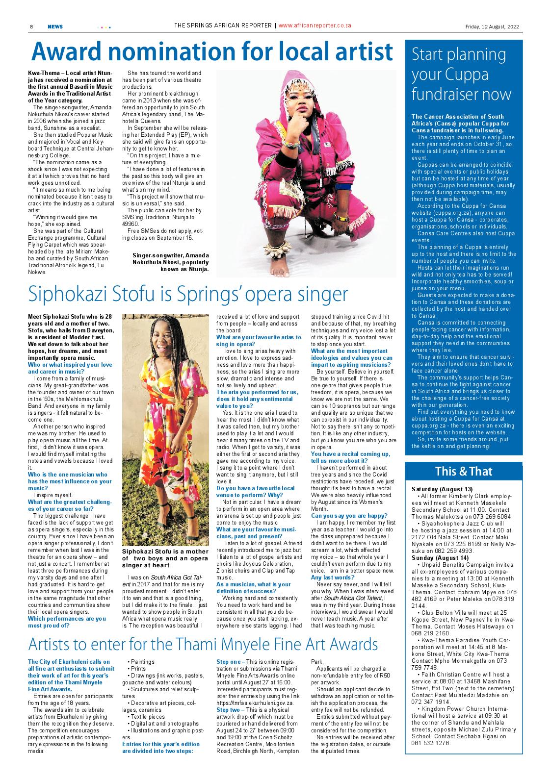 African Reporter 12 August 2022 page 8
