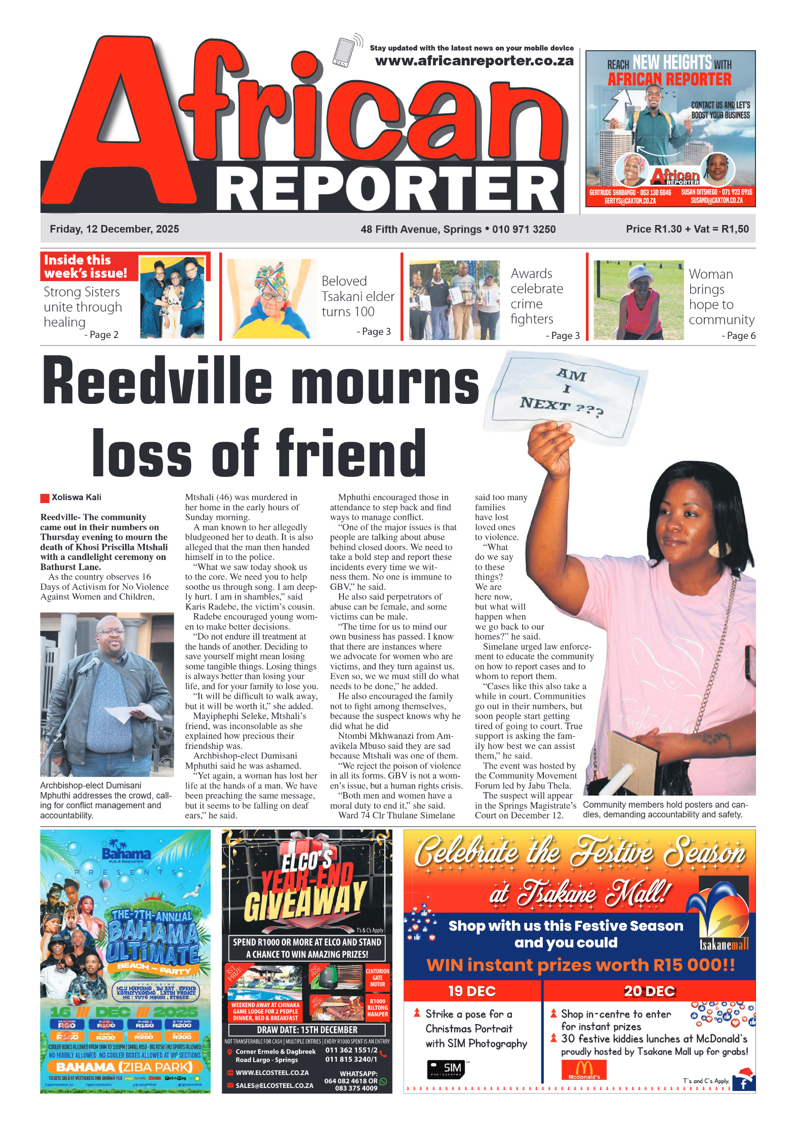 African Reporter 12 December 2025 page 1