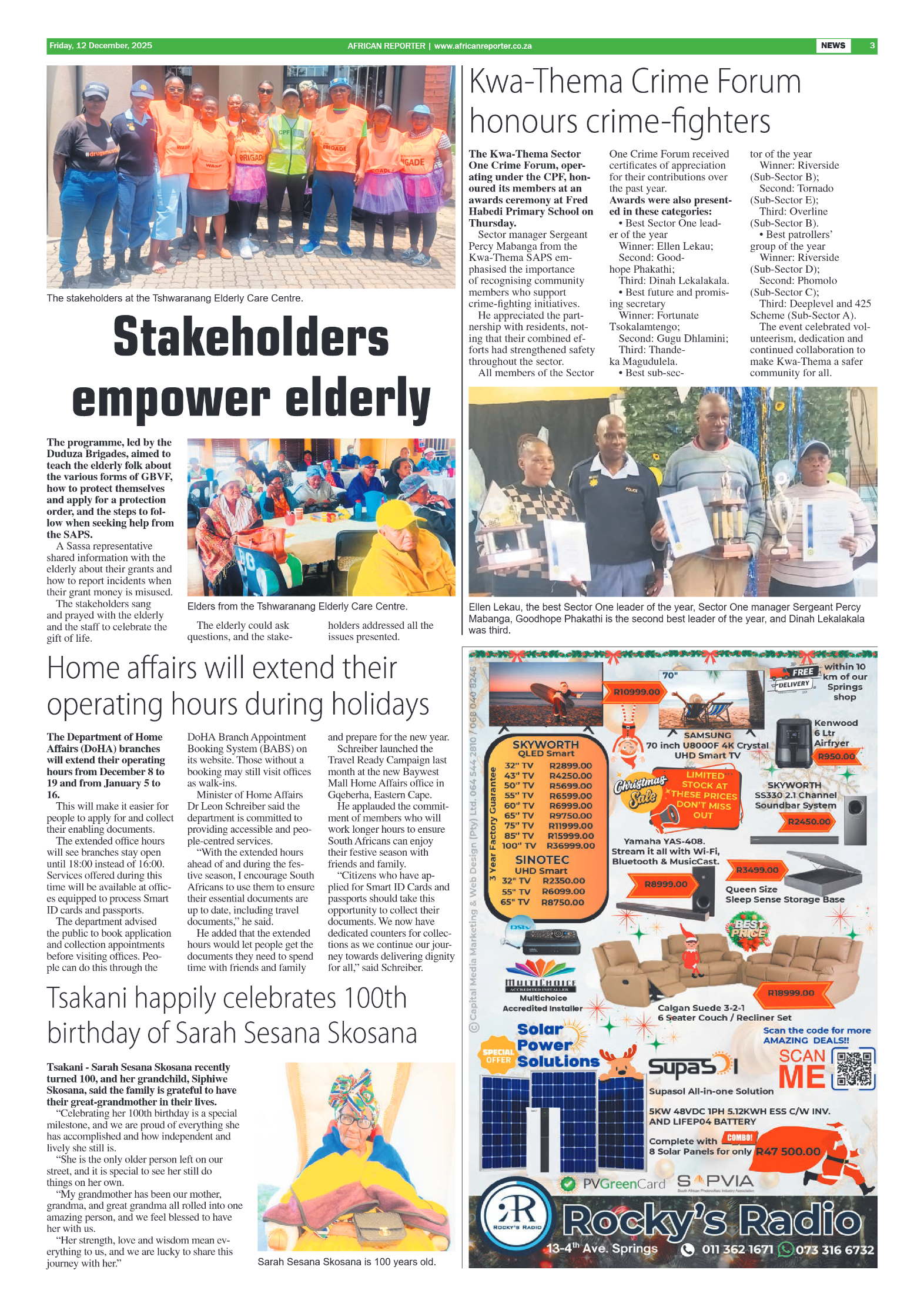 African Reporter 12 December 2025 page 3